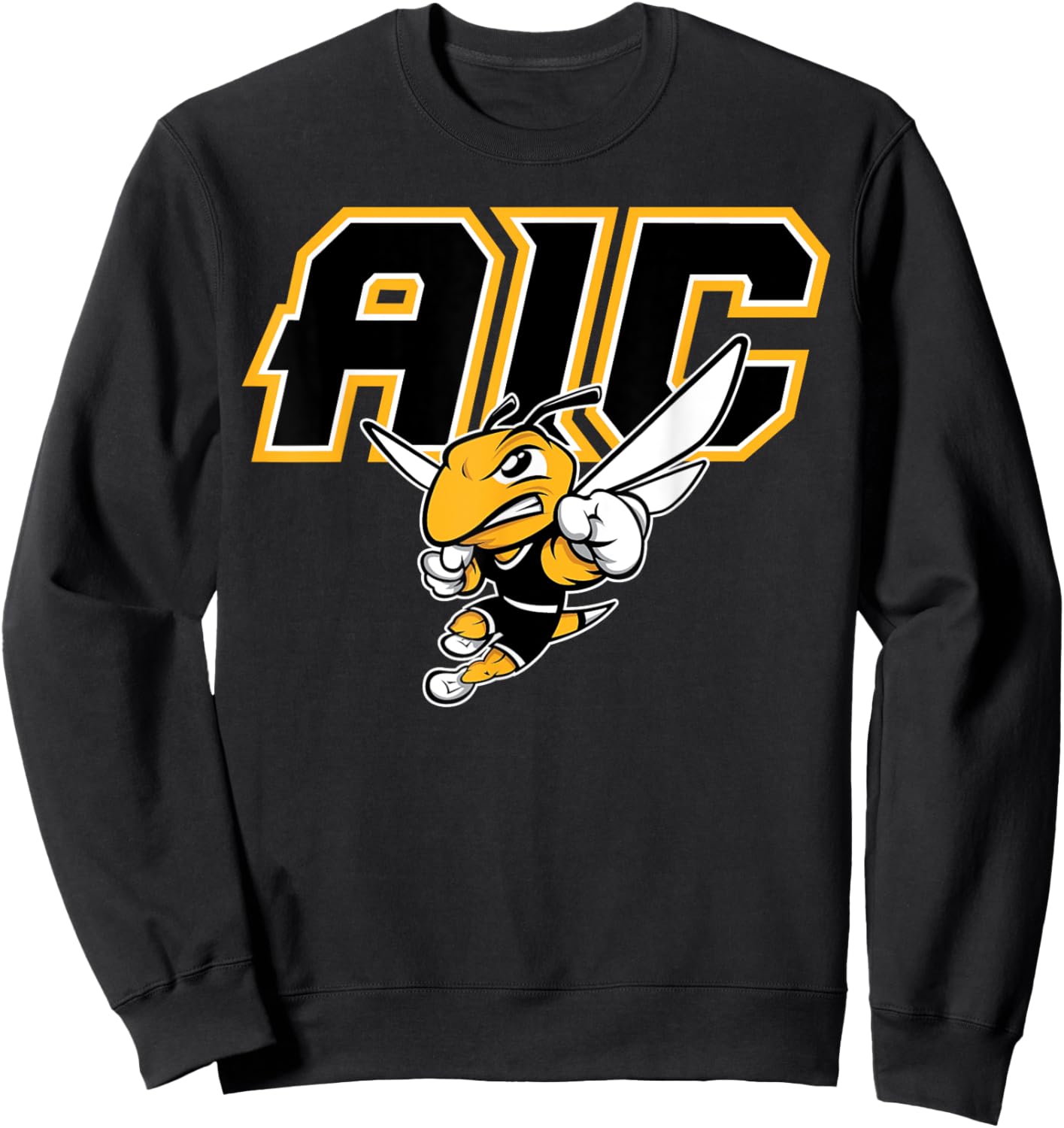 American International College AIC Vintage Sports Design Sweatshirt - Sweatshirt | Black