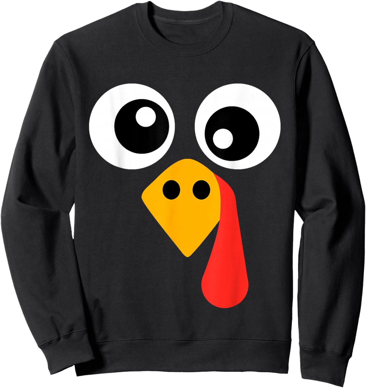 Funny turkey face for thanksgiving kids and family Sweatshirt - Sweatshirt | Black