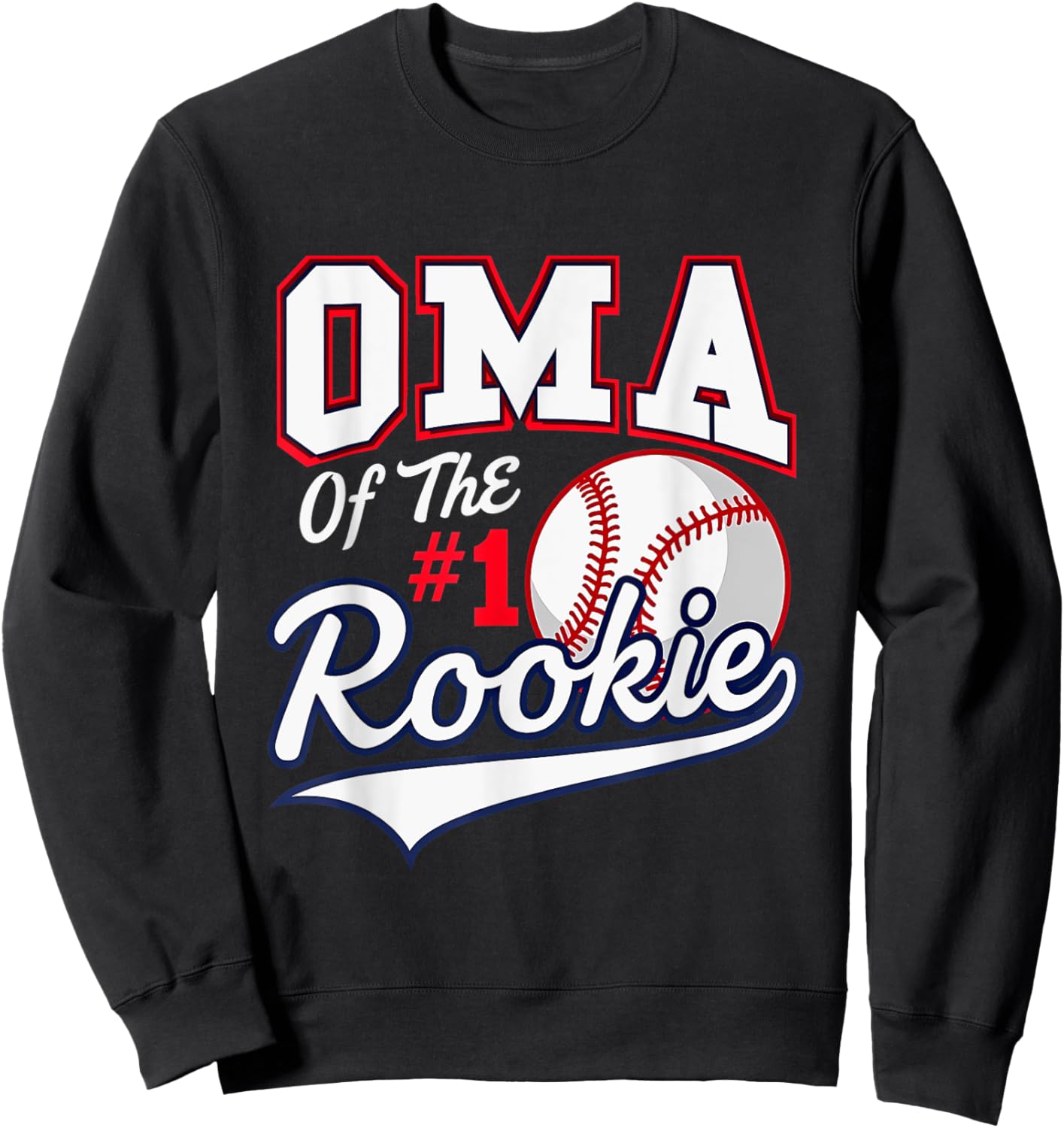Retro Grandma Oma Of The Number 1 Rookie Baseball Sweatshirt - Sweatshirt | Black