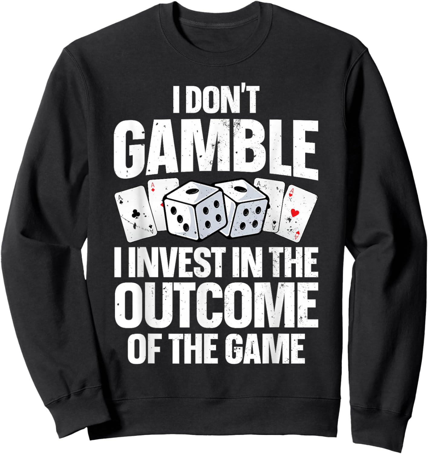 Funny Gambling Art Women Casino Poker Player Gambler Sweatshirt - Sweatshirt | Black