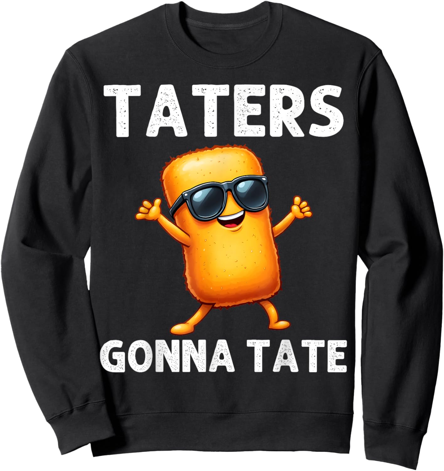 Best Tater Tot Art Women Kids Potato Tater Tot Lover Sweatshirt - Sweatshirt | Black