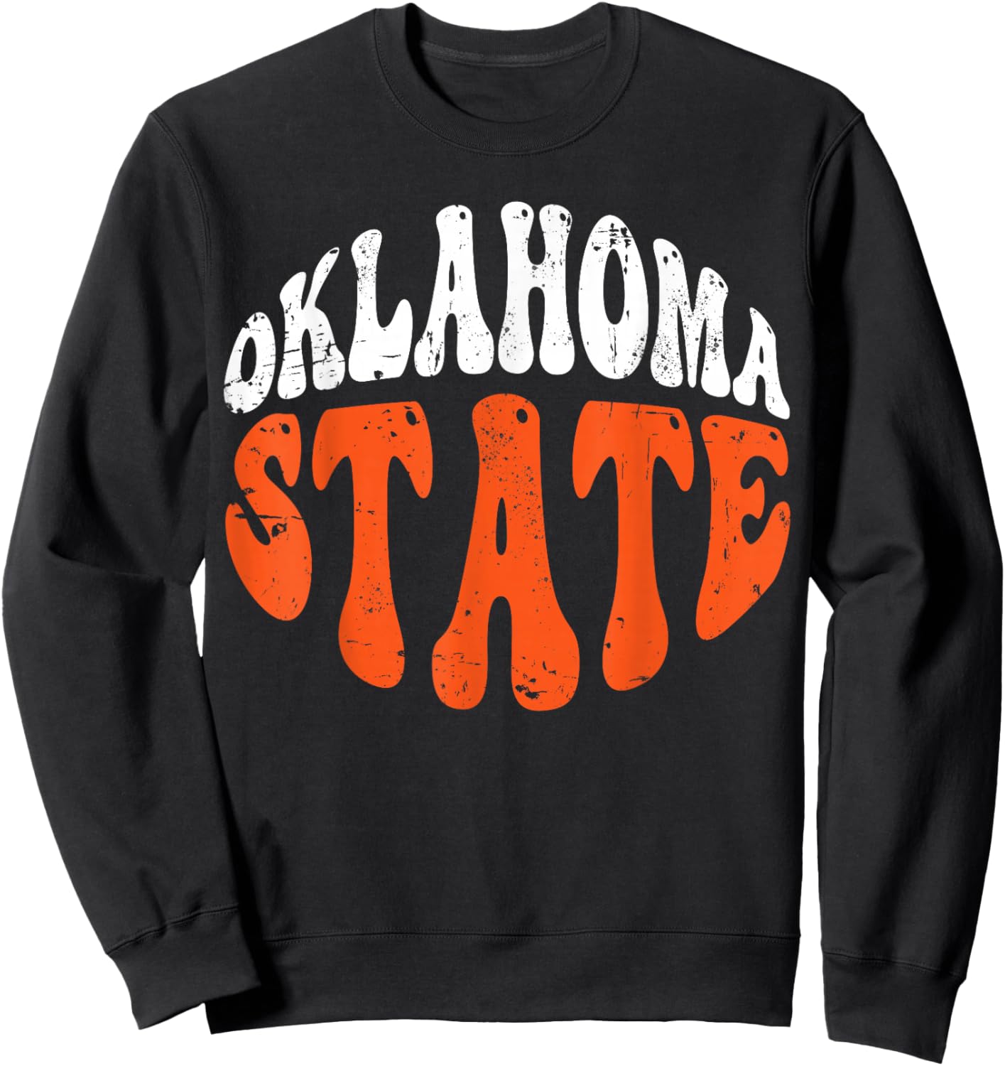 Oklahoma State .Retro Vintage Distressed Design American Sweatshirt - Sweatshirt | Black