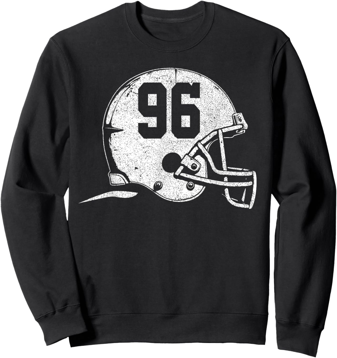 Number 96 Football Helmet Player Fun Number Sweatshirt - Sweatshirt | Black