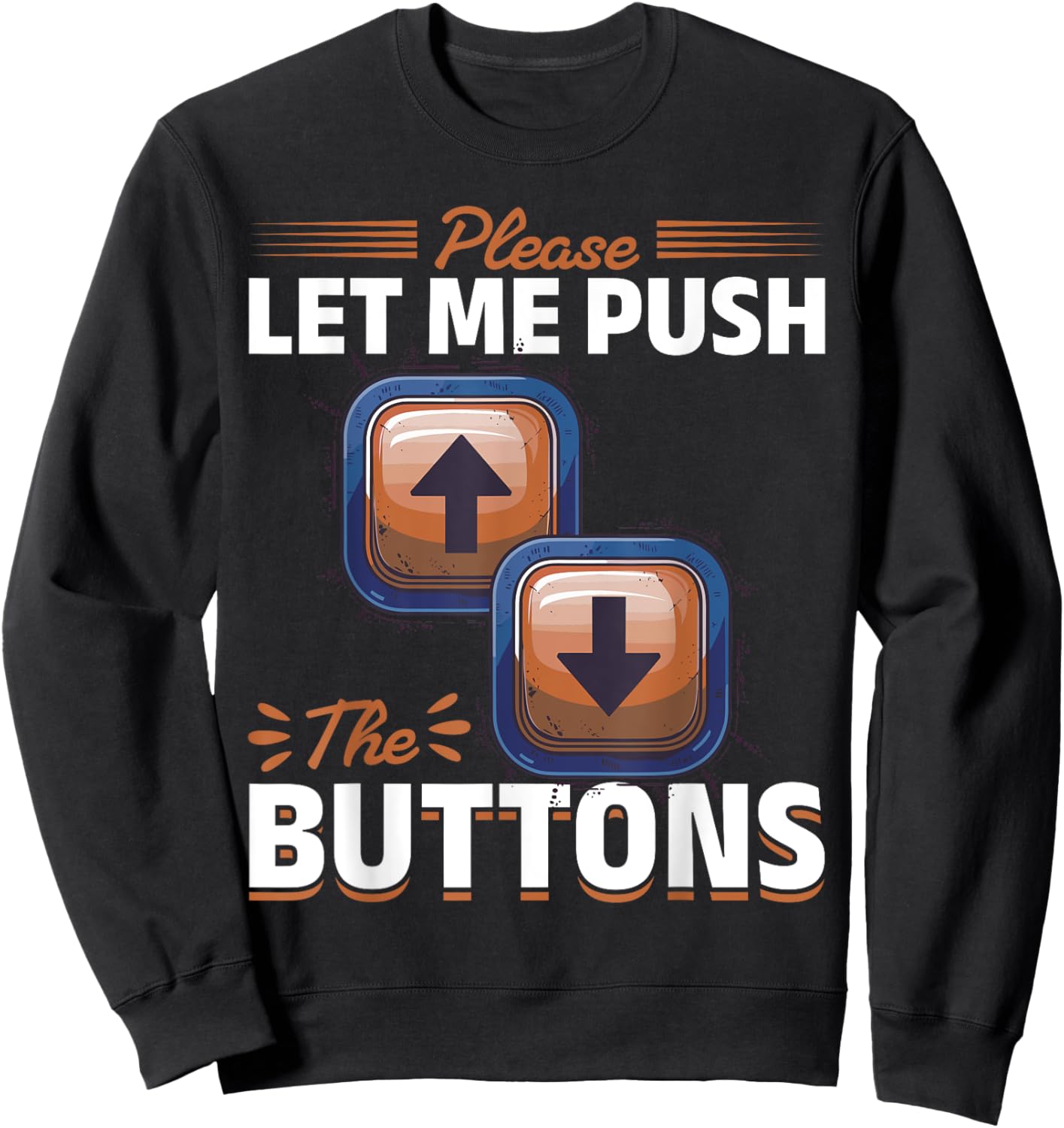 Elevator toddler & kids Please let me Push the Button Sweatshirt - Sweatshirt | Black