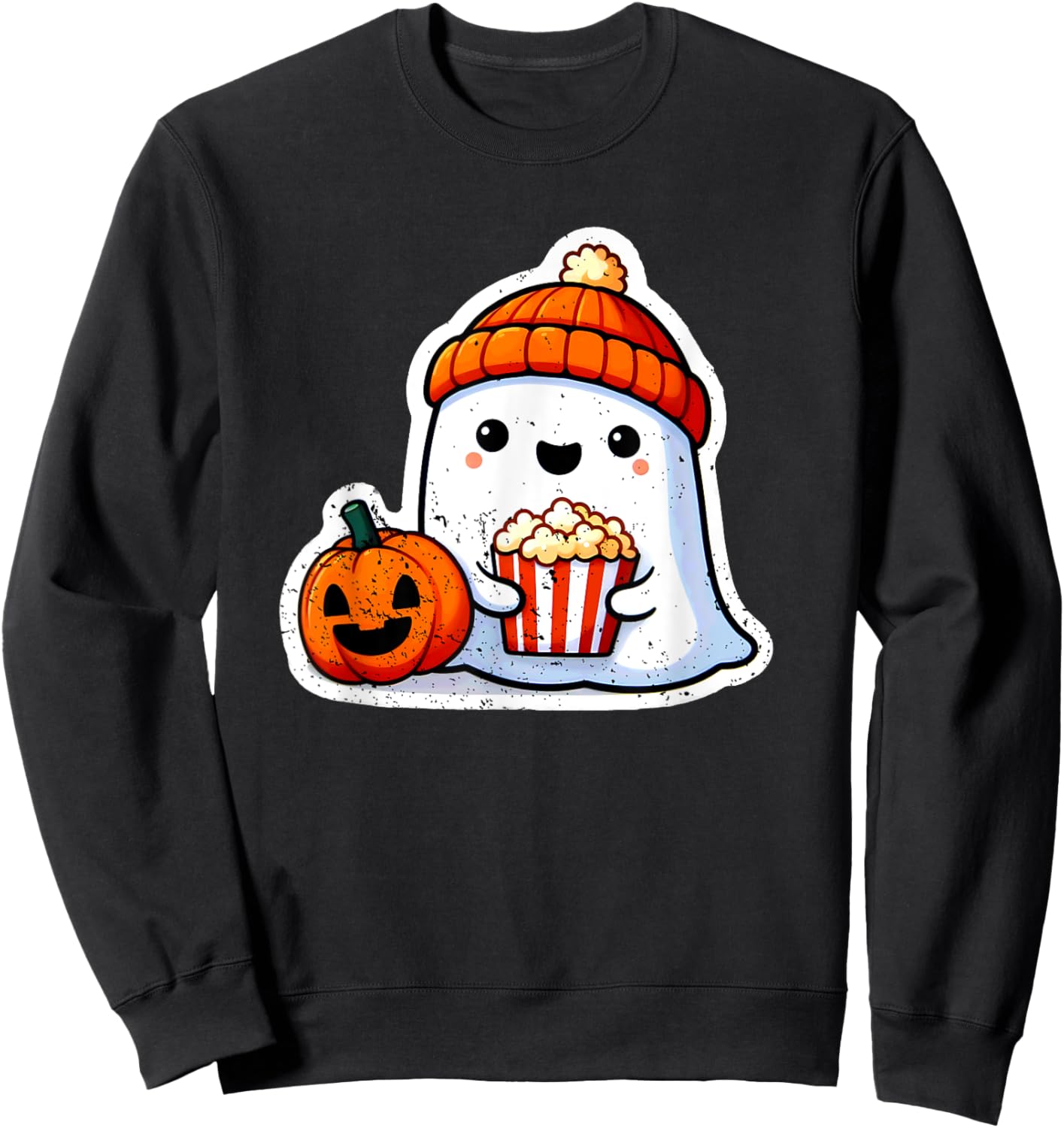 Halloween Ghost Movie Popcorn Horror Costume Girl Kids Women Sweatshirt - Sweatshirt | Black