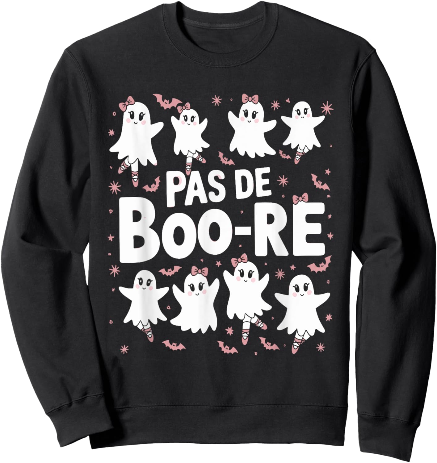 Pas De Boo-re Cute Ghost Ballet Halloween Dance Design Sweatshirt - Sweatshirt | Black