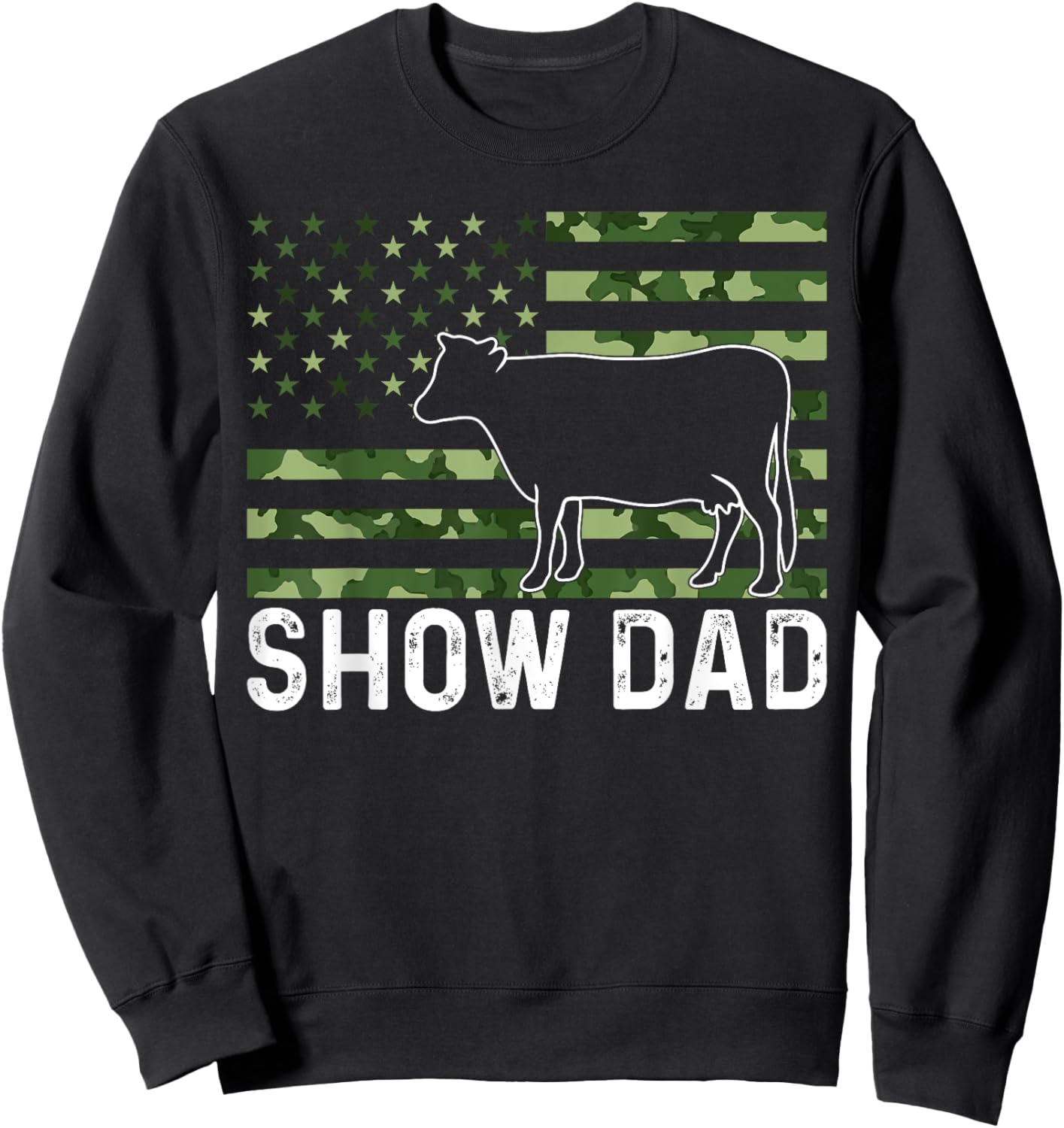 Livestock Show Steer Show Dad Sweatshirt - Sweatshirt | Black