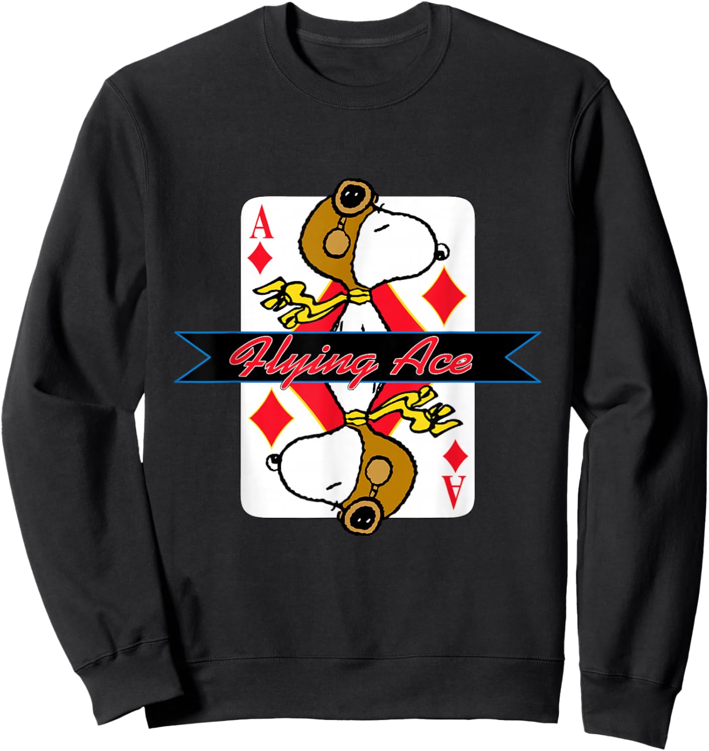 Peanuts Snoopy Flying Ace Sweatshirt - Sweatshirt | Black