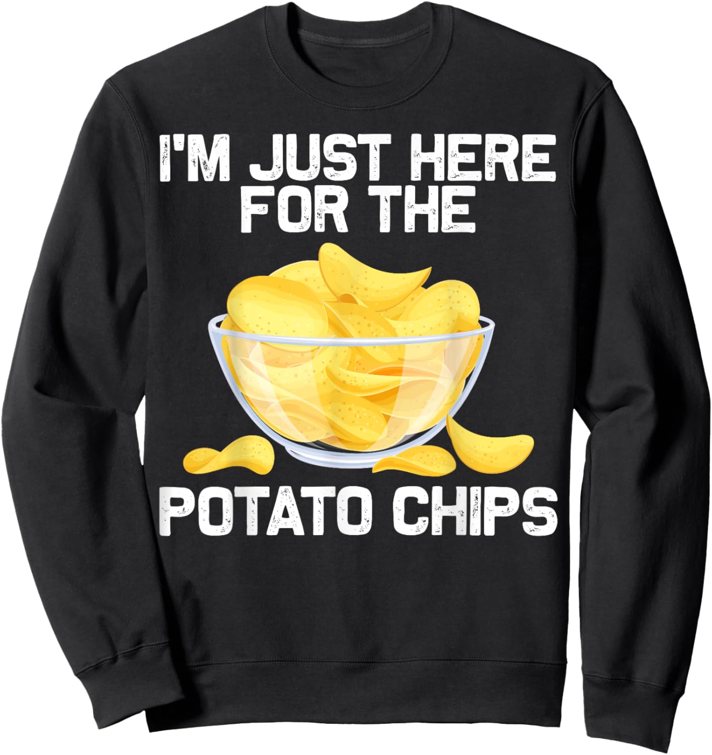 Cool Potato Chips Art Women Kids Potato Chips Lover Sweatshirt - Sweatshirt | Black