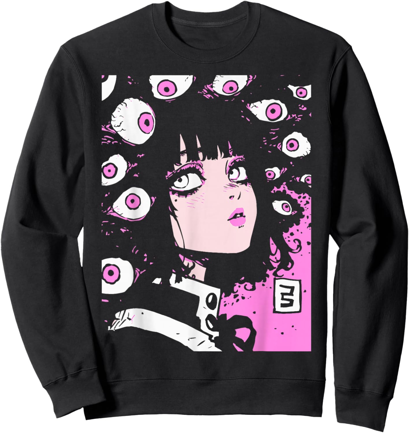 Horror Anime Manga | Japan Japanese Creepy Kawaii Goth Sweatshirt - Sweatshirt | Black