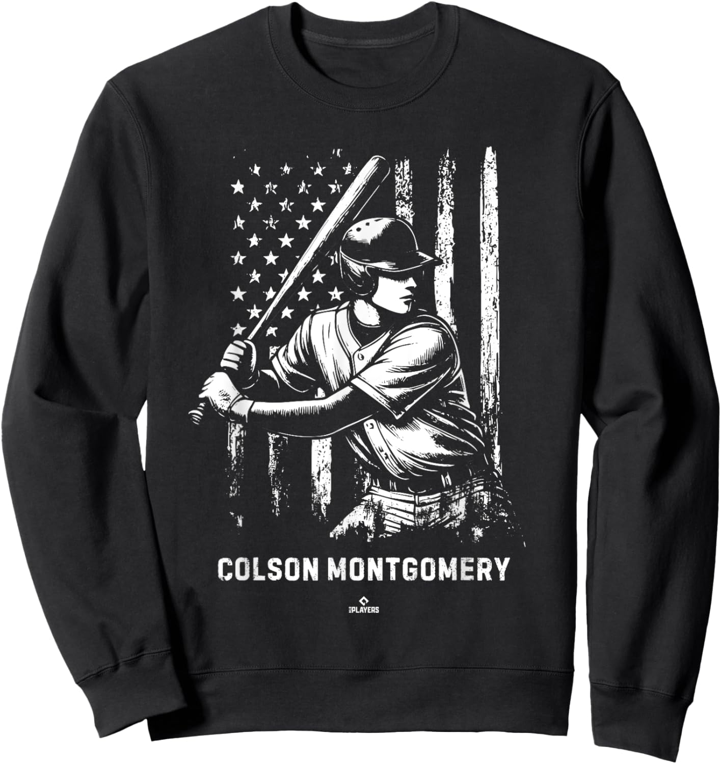 Player Illustration Flag Colson Montgomery Prospect Baseball Sweatshirt - Sweatshirt | Black