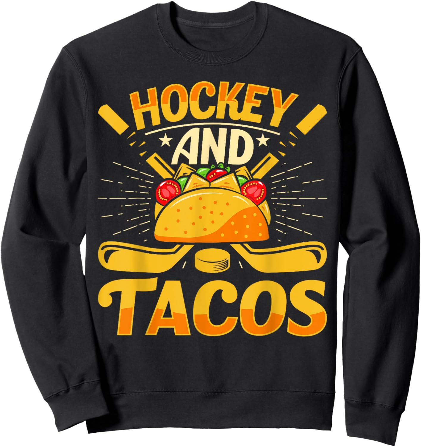 Hockey and Tacos Funny Ice Hockey Lover Youth Player Kids Sweatshirt - Sweatshirt | Black