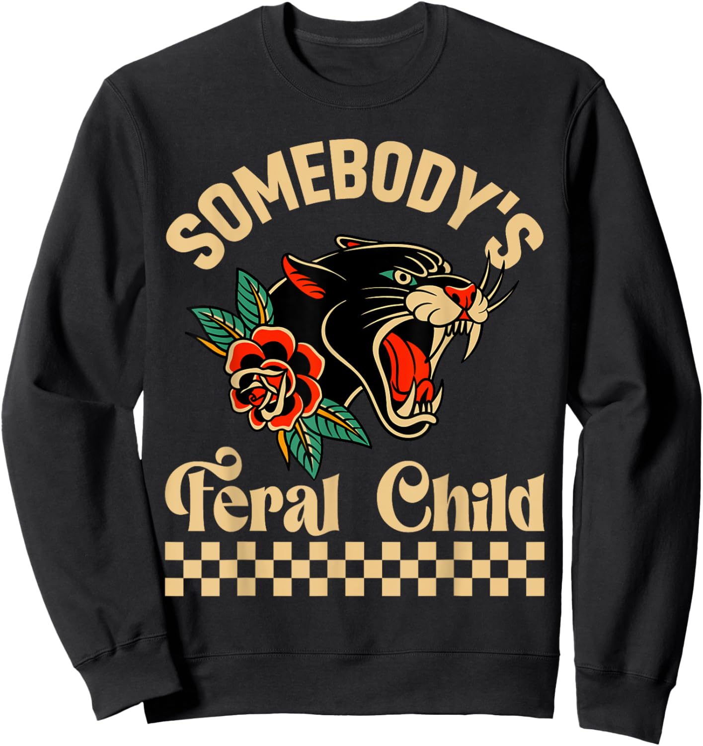 Somebody's Feral Child Funny Kids Toddler Sweatshirt - Sweatshirt | Black