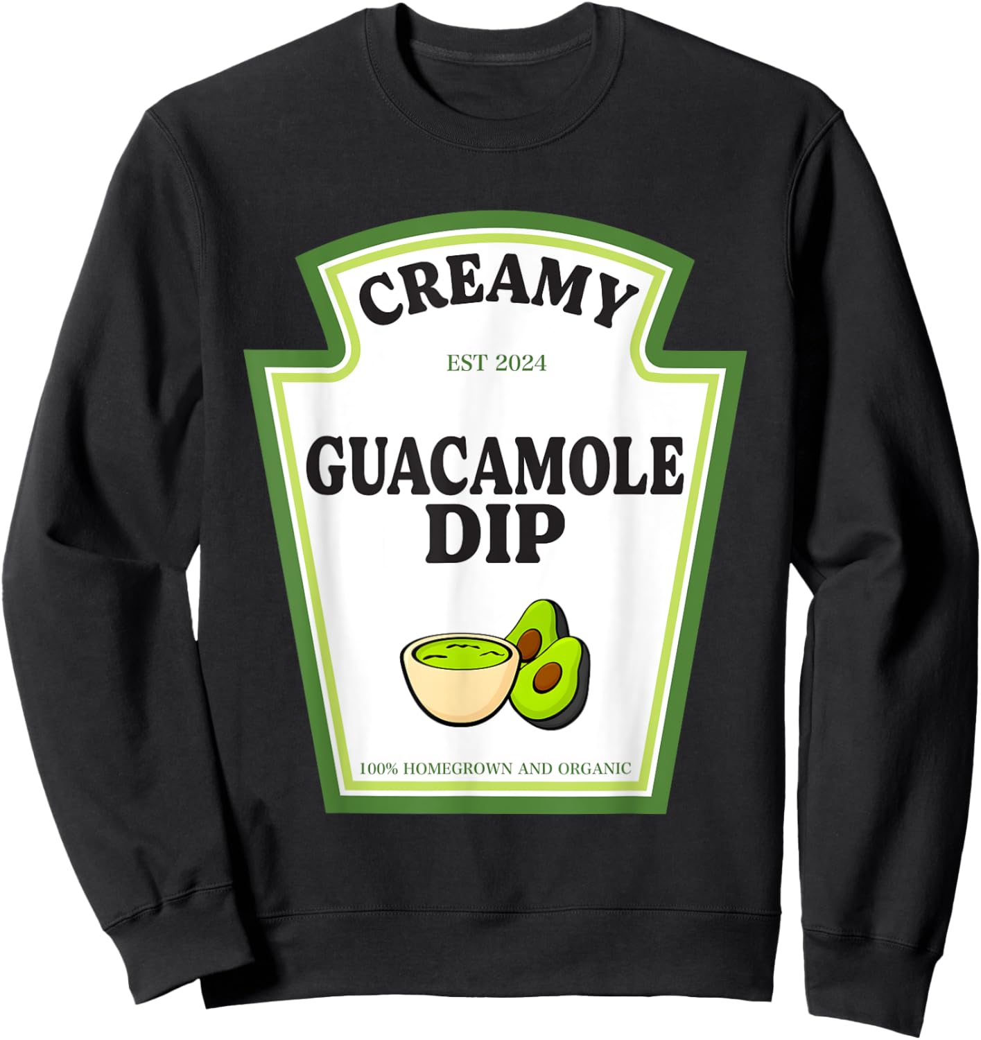Creamy Guacamole Dip Condiment Costume Party Matching Sweatshirt - Sweatshirt | Black