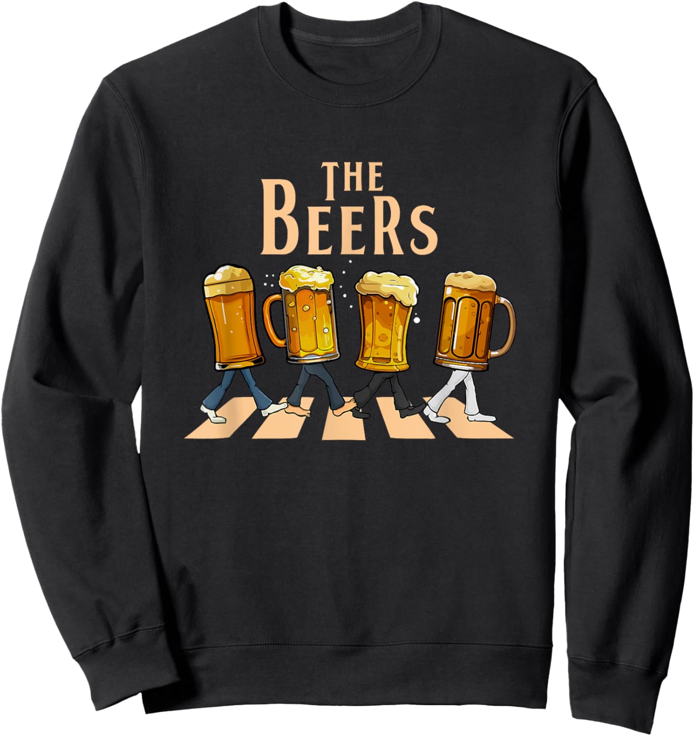 The Beers Abbey Road Parody Funny Beer Lovers Funny Parody Sweatshirt - Sweatshirt | Black