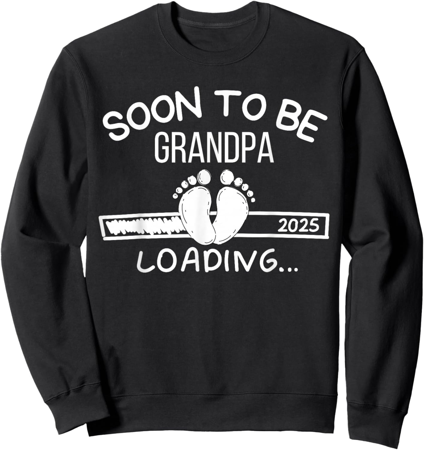 Soon to be Grandpa 2025 Loading Promoted to Grandpa Sweatshirt - Sweatshirt | Black