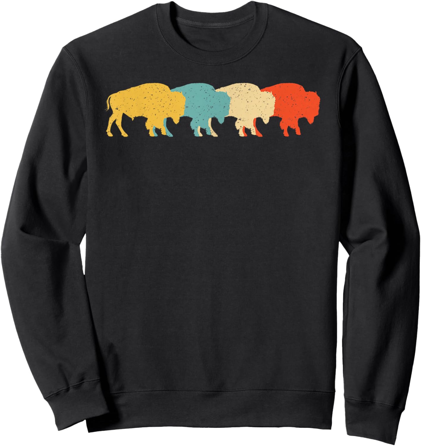 Cool Bison Design Women Kids Buffalo Bison Lovers Sweatshirt - Sweatshirt | Black