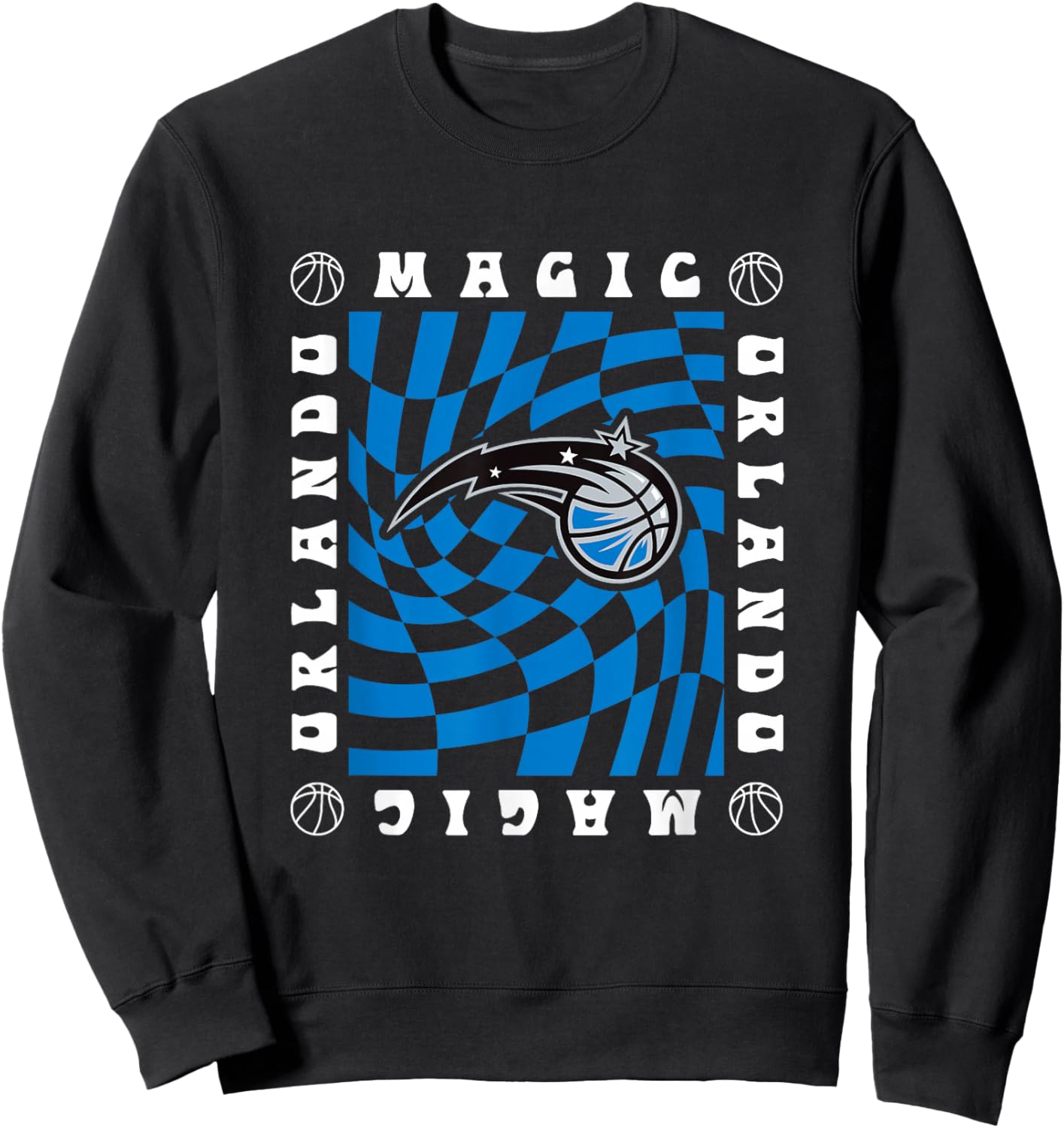 NBA Orlando Magic Retro Checkerboard Wave Sweatshirt - Sweatshirt | Black