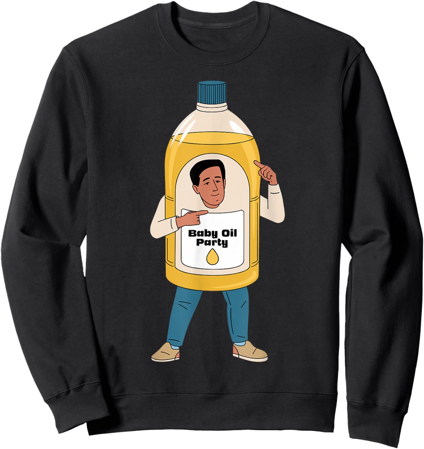Organic Baby Oil Costume Adult Baby Powder Oil Perfume Sweatshirt - Sweatshirt | Black