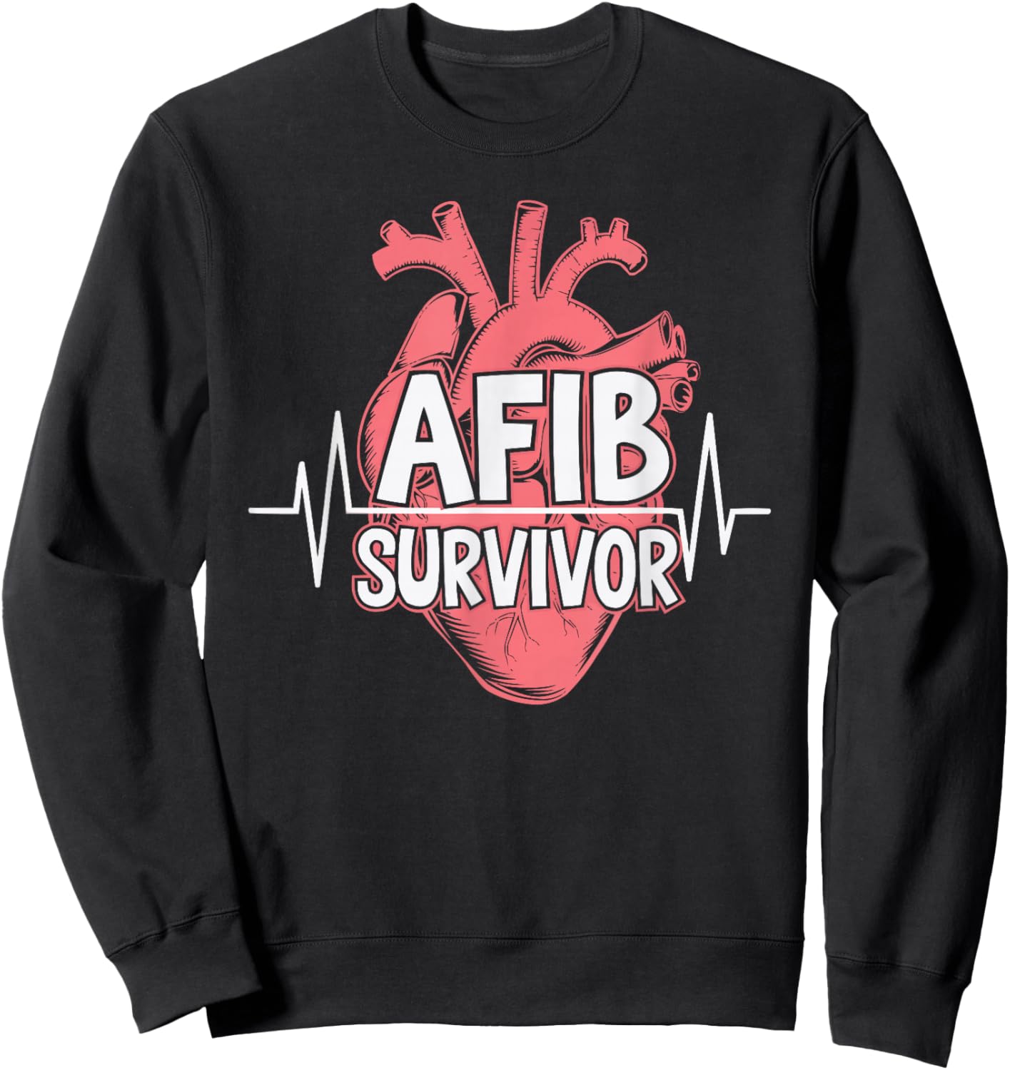 Atrial Fibrillation Medical Heart Disease Arrhythmia Sweatshirt - Sweatshirt | Black