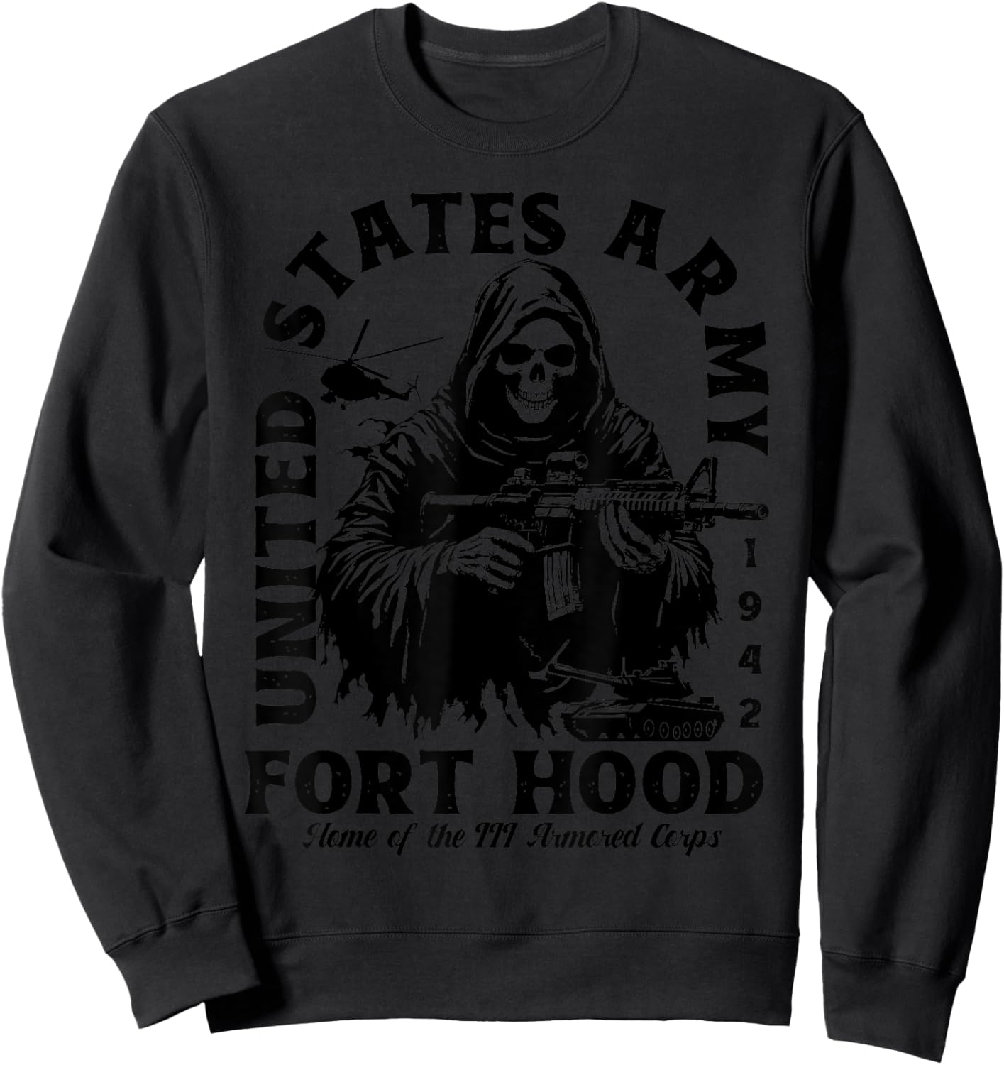 Fort Hood US Military Base Texas TX Ft Hood Veteran Vintage Sweatshirt - Sweatshirt | Black