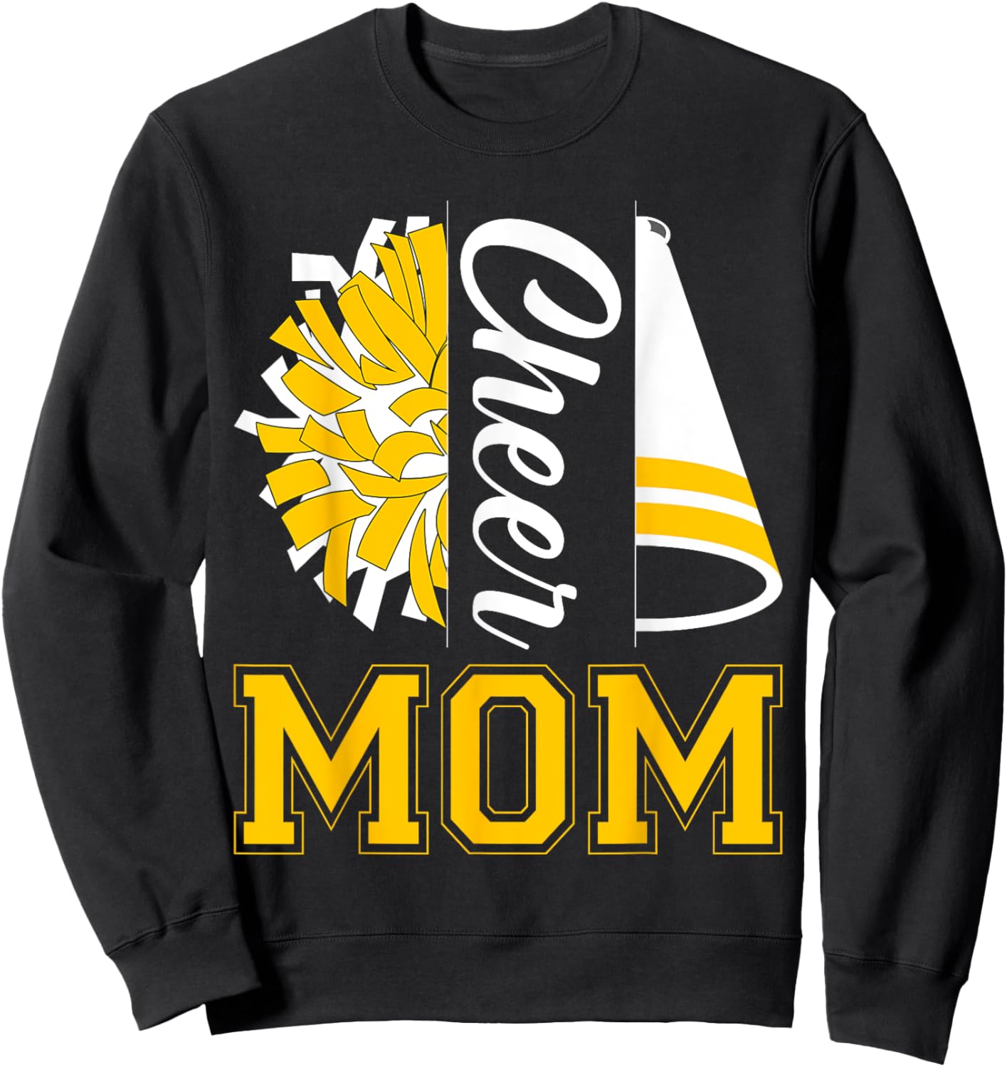 Vintage Cheer Mom Proud Cheerleader Mama Mother Women Sweatshirt - Sweatshirt | Black