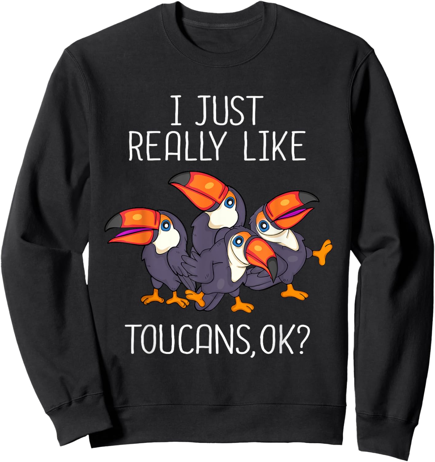 Toucan Lover Kids Bird Watching Women Toucan Sweatshirt - Sweatshirt | Black