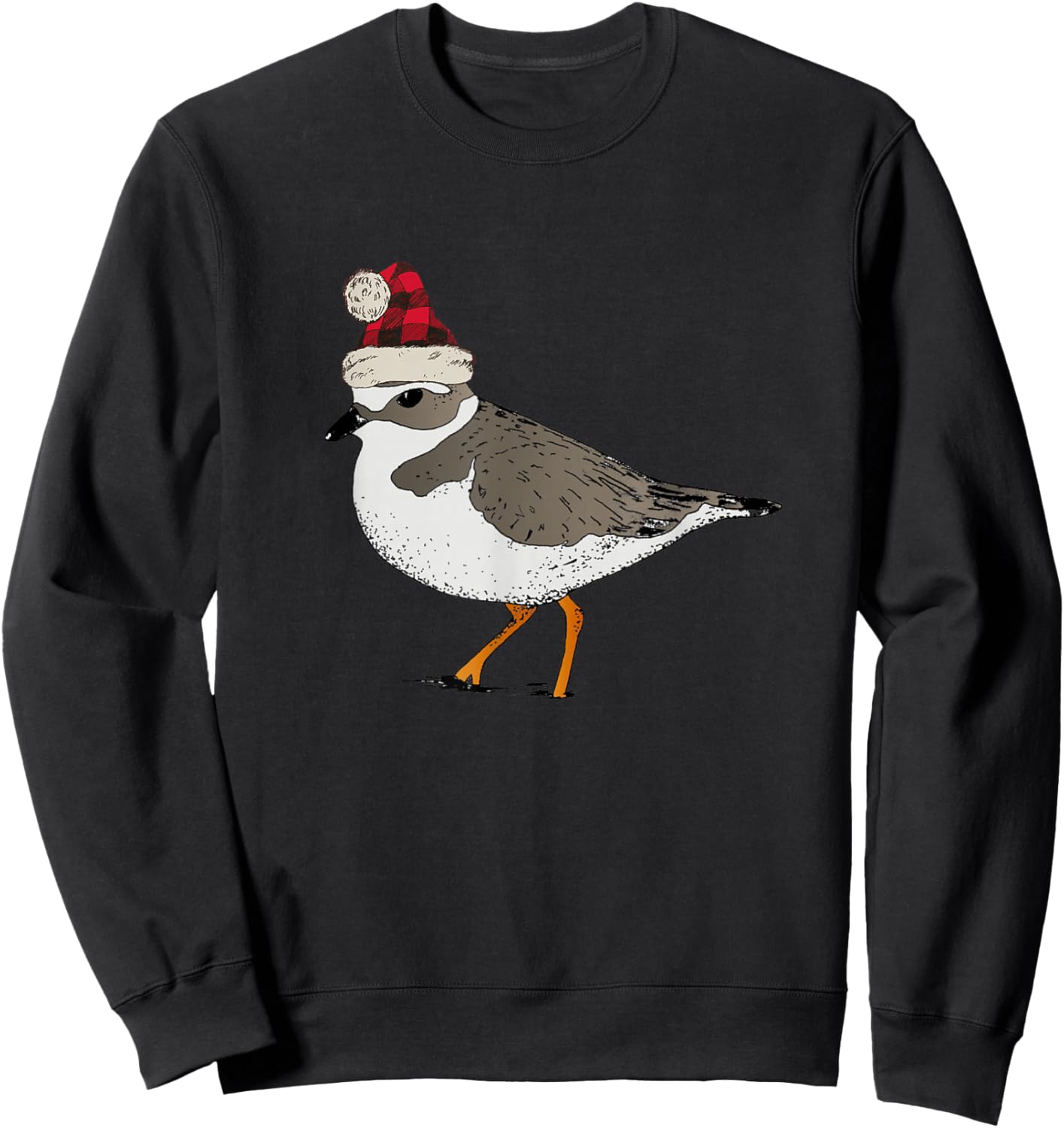 Piping Plover Christmas Shorebird Holiday Bird Birding Sweatshirt - Sweatshirt | Black