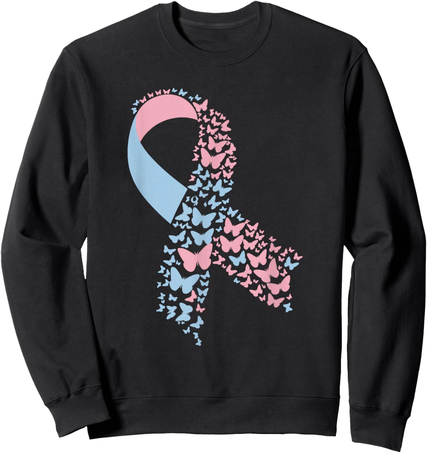 Butterfly Ribbon Pregnancy And Infant Loss Awareness Month Sweatshirt - Sweatshirt | Black