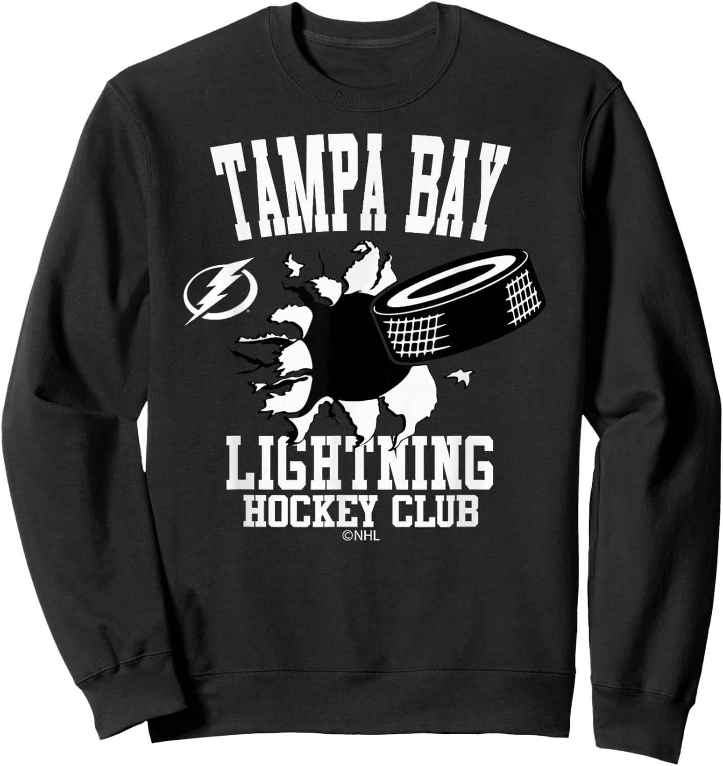 Tampa Bay Lightning Puck Burst Royal Officially Licensed Sweatshirt - Sweatshirt | Black