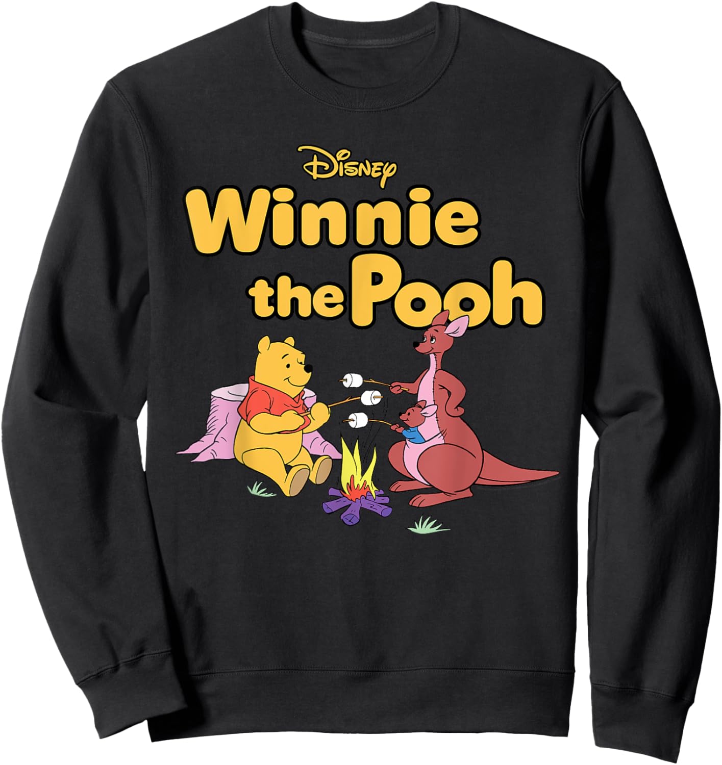 Disney Winnie the Pooh Kanga and Roo Camping Marshmallows Sweatshirt - Sweatshirt | Black