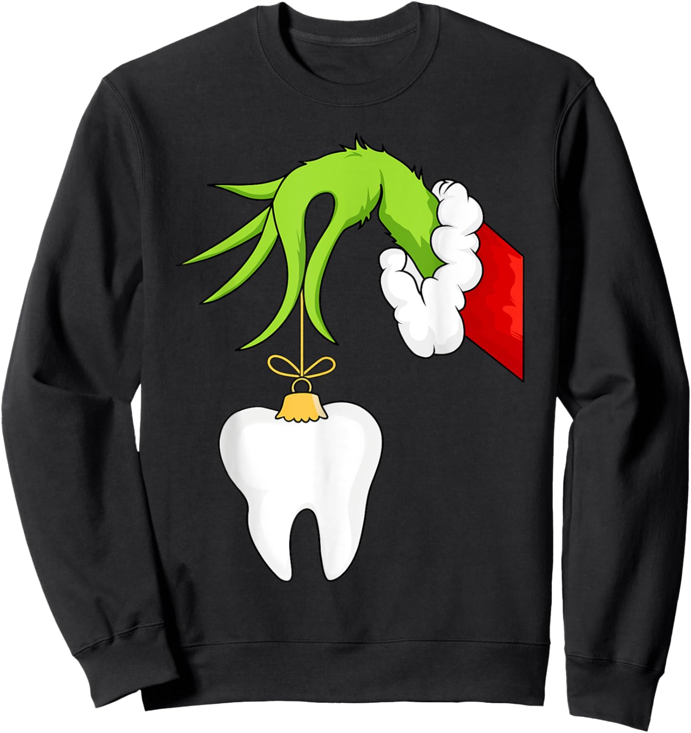 Christmas Tooth Dentist Dental Assistant Teeth Xmas Pajamas Sweatshirt - Sweatshirt | Black