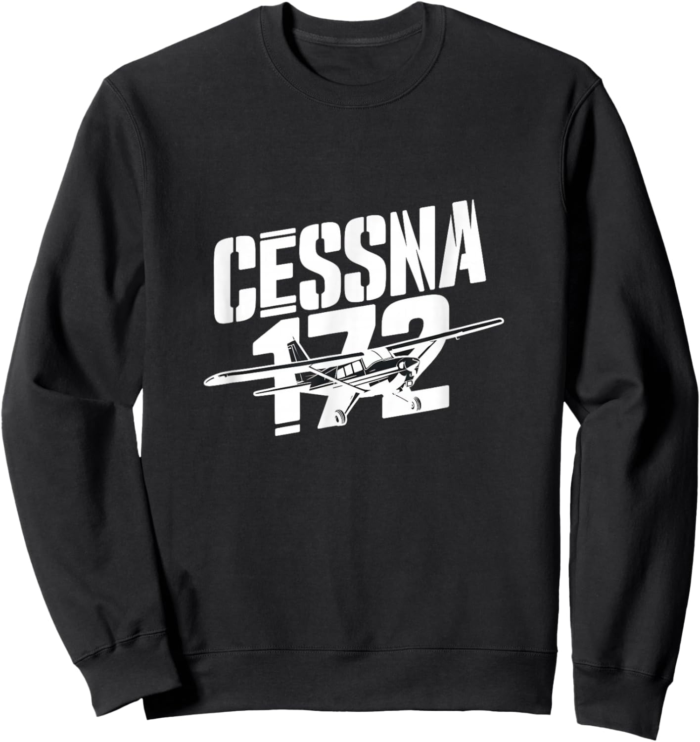 C172 Skyhawk C-172 Airplane Classic Vintage Aviation Pilot Sweatshirt - Sweatshirt | Black