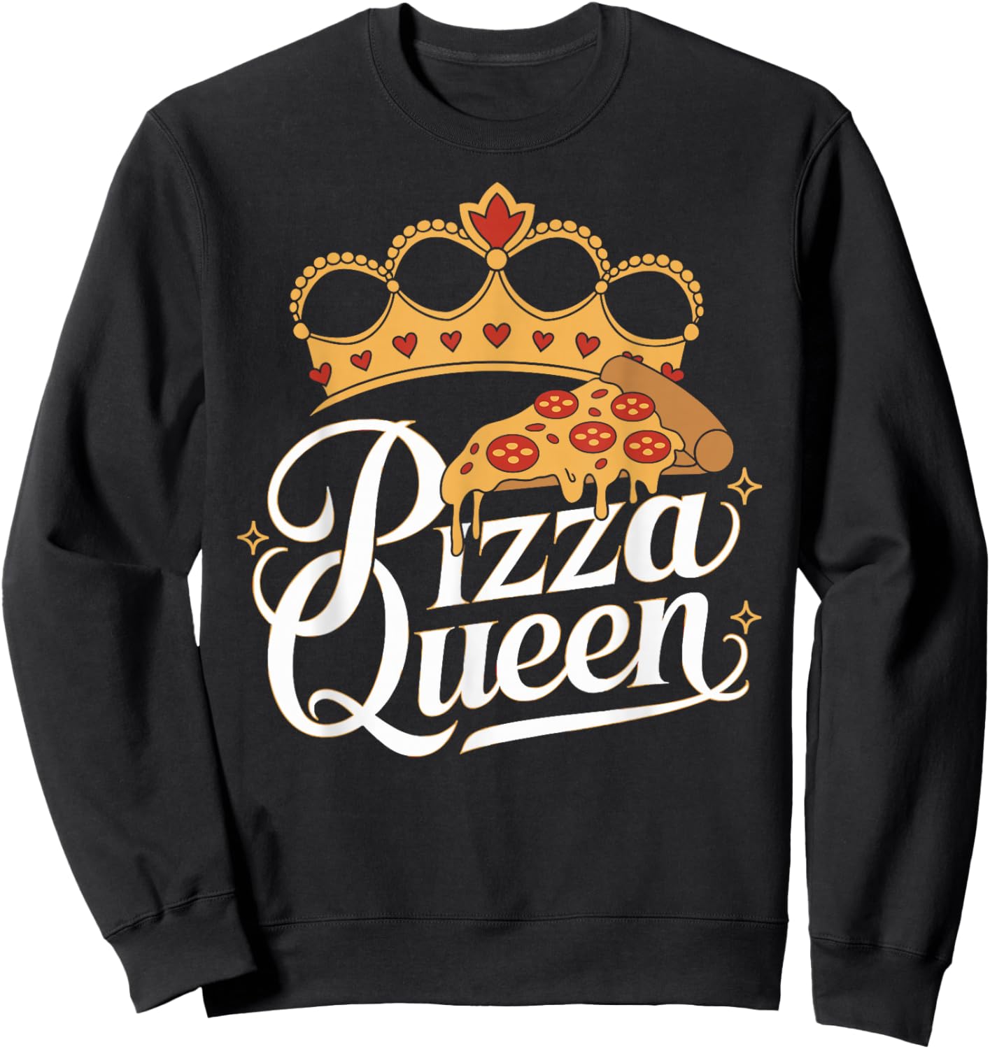 Pizza Queen Girl Loves Pizza Funny Pizza Maker Baker Sweatshirt - Sweatshirt | Black