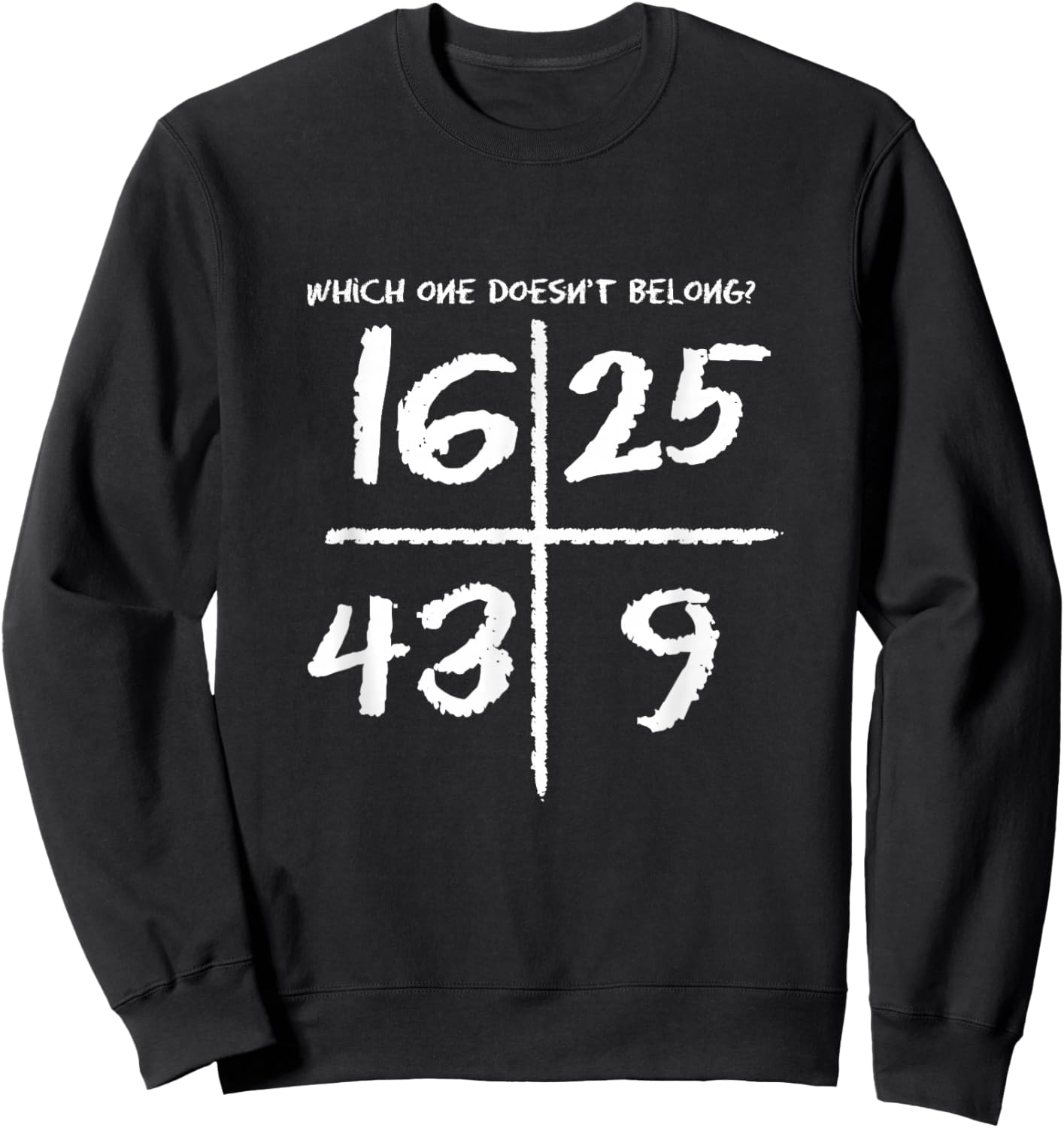 Which One Doesn't Belong? 16, 25, 43, and 9 Sweatshirt - Sweatshirt | Black