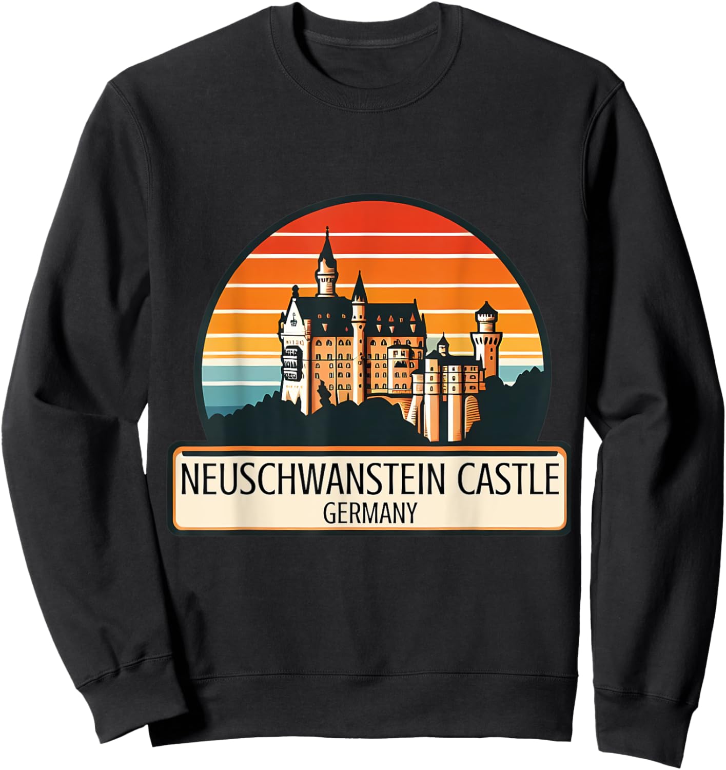 Neuschwanstein Castle Bavaria Germany Souvenir Memorabilia Sweatshirt - Sweatshirt | Black
