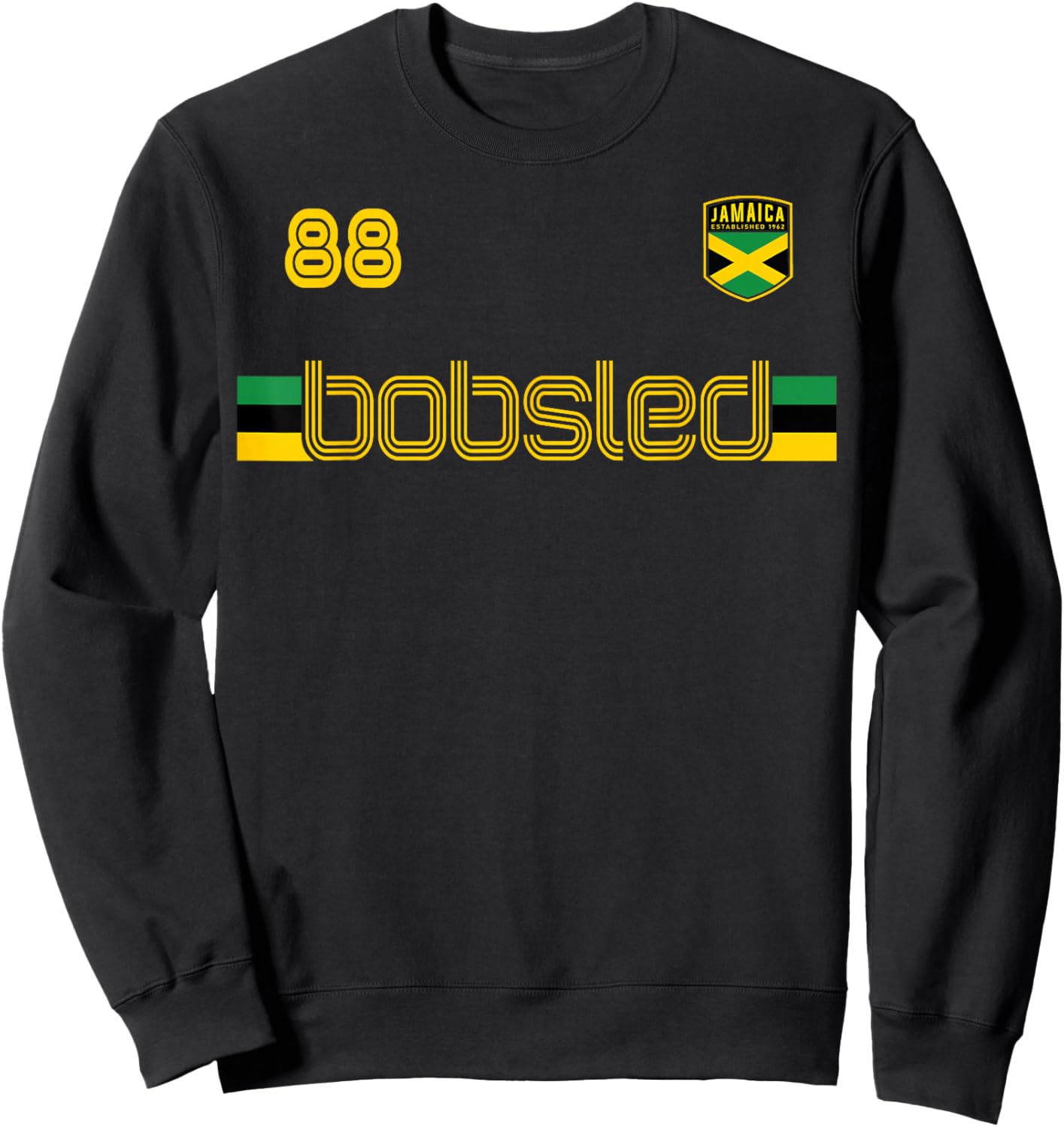 Jamaica Bobsled Team Vintage Jamaican Flag Clothing Sweatshirt - Sweatshirt | Black
