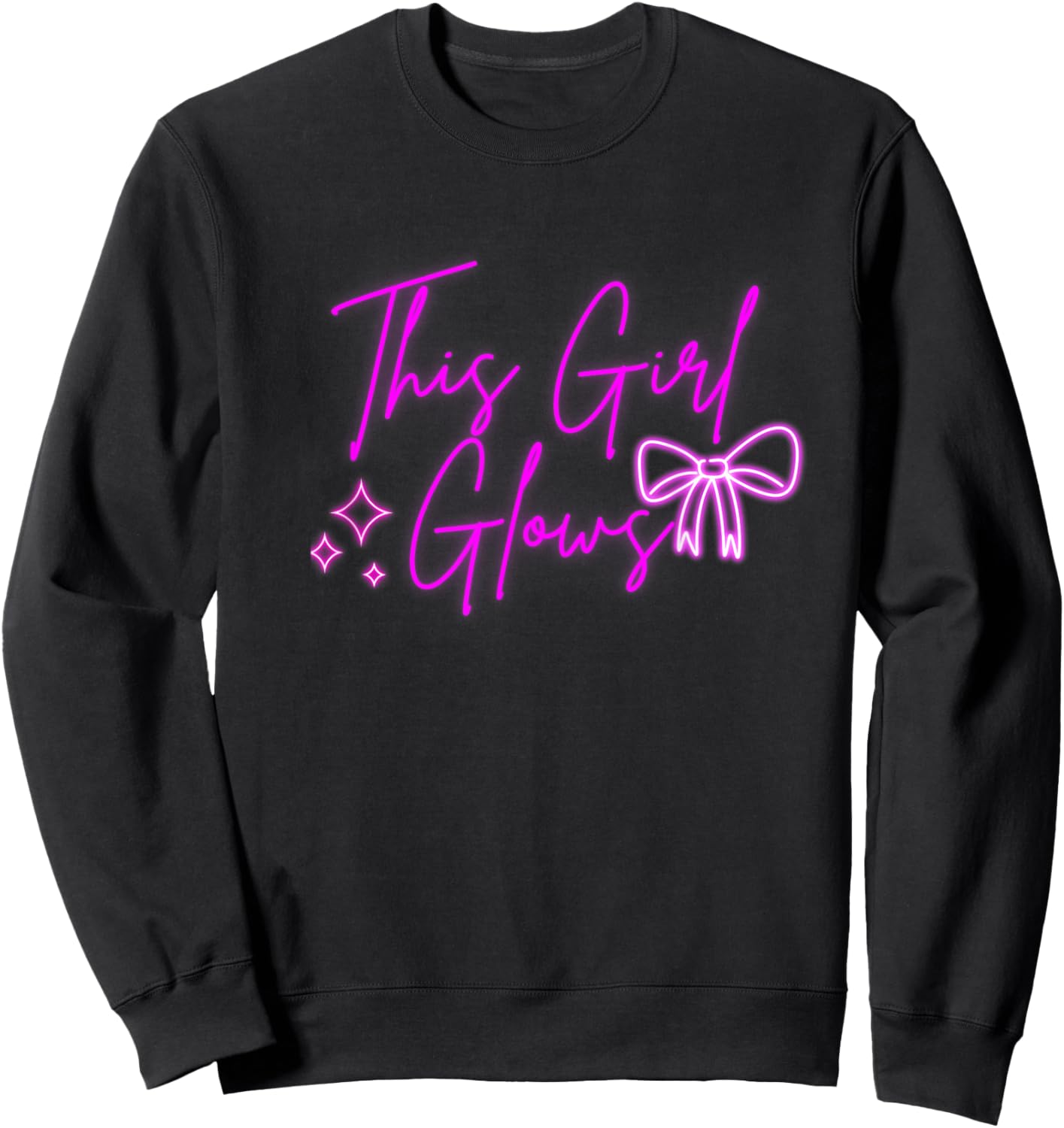This Girl Glows For Kids Tie Dye Bright Colors 80's and 90's Sweatshirt - Sweatshirt | Black