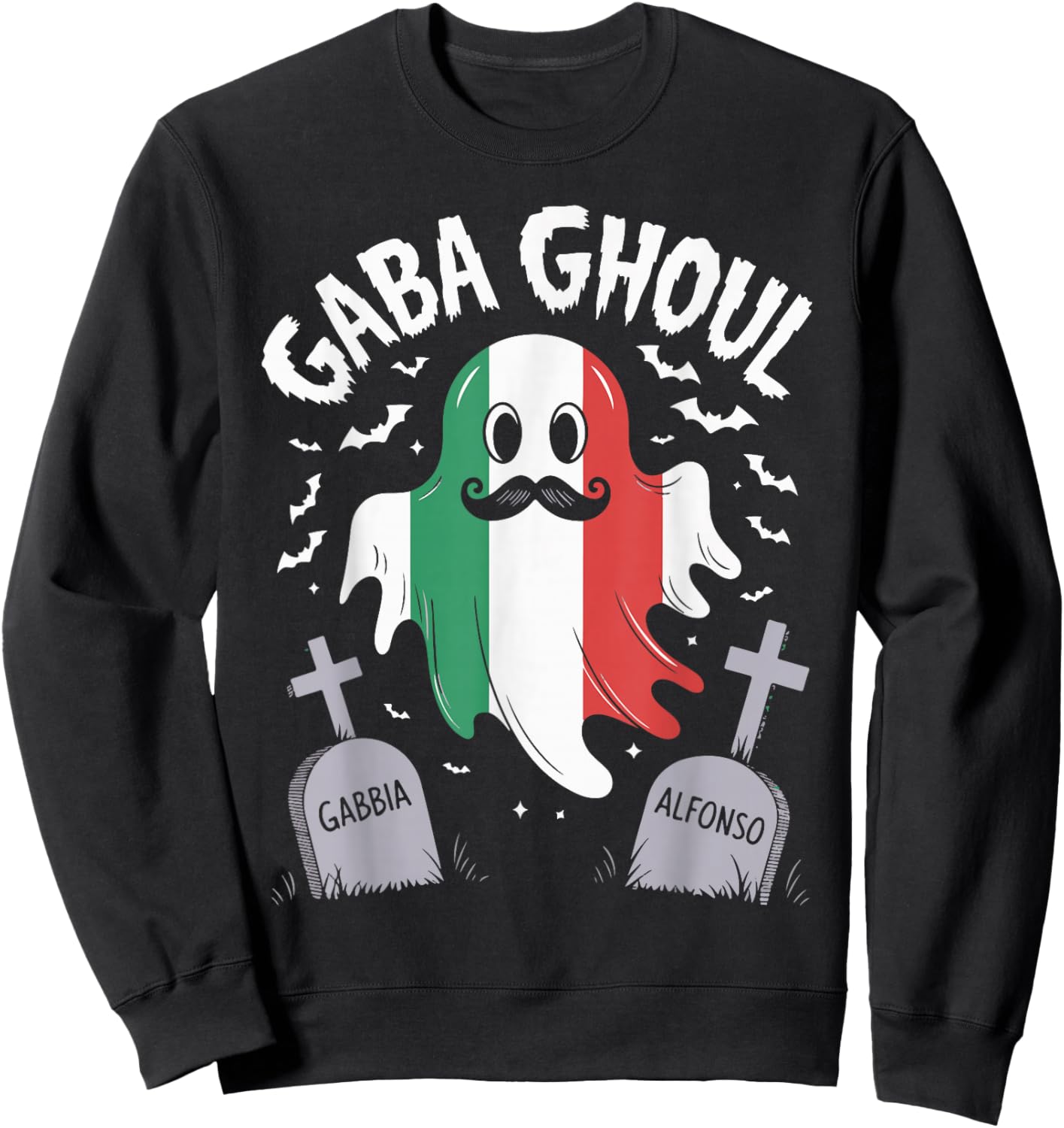 GABA Ghoul Halloween Costume Ghost Funny Italian Gabagool Sweatshirt - Sweatshirt | Black