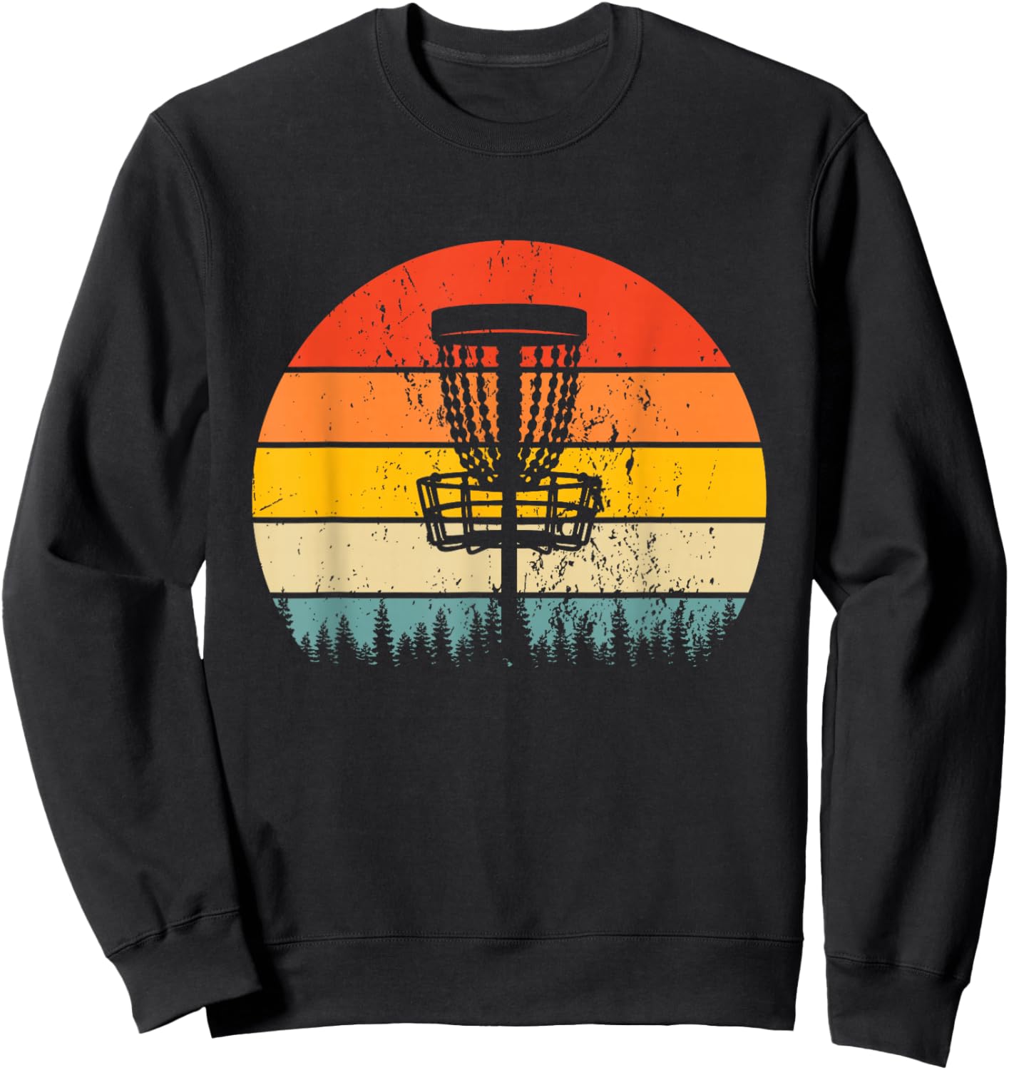 Disc Golf Vintage Retro Frisbee Sweatshirt - Sweatshirt | Black