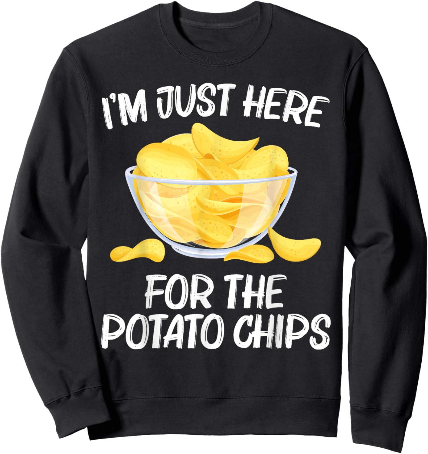 Cool Potato Chips Art Women Kids Potato Chips Lover Sweatshirt - Sweatshirt | Black