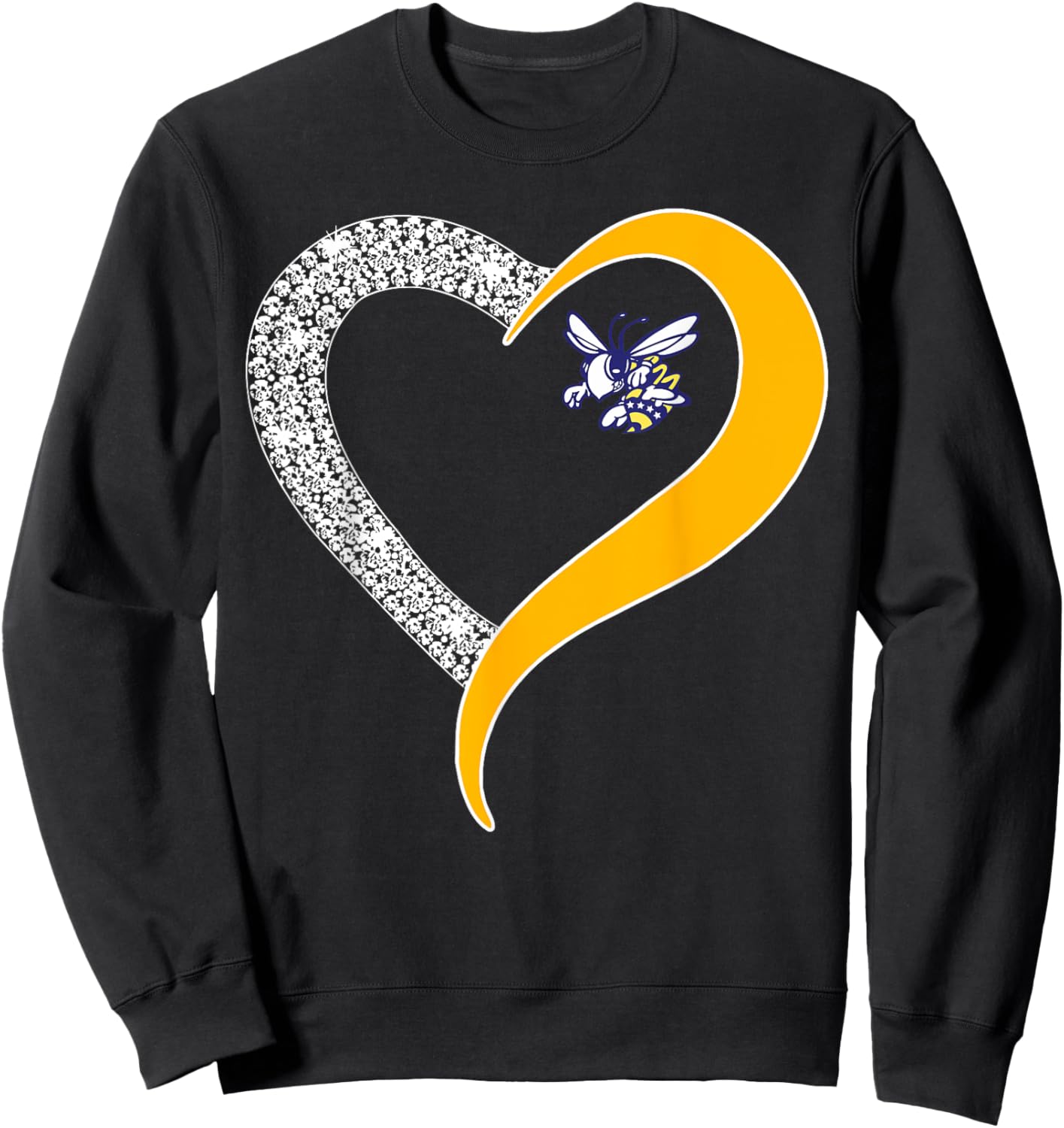 Stephenville Yellow Jackets Logo Diamond Heart HS Sweatshirt - Sweatshirt | Black