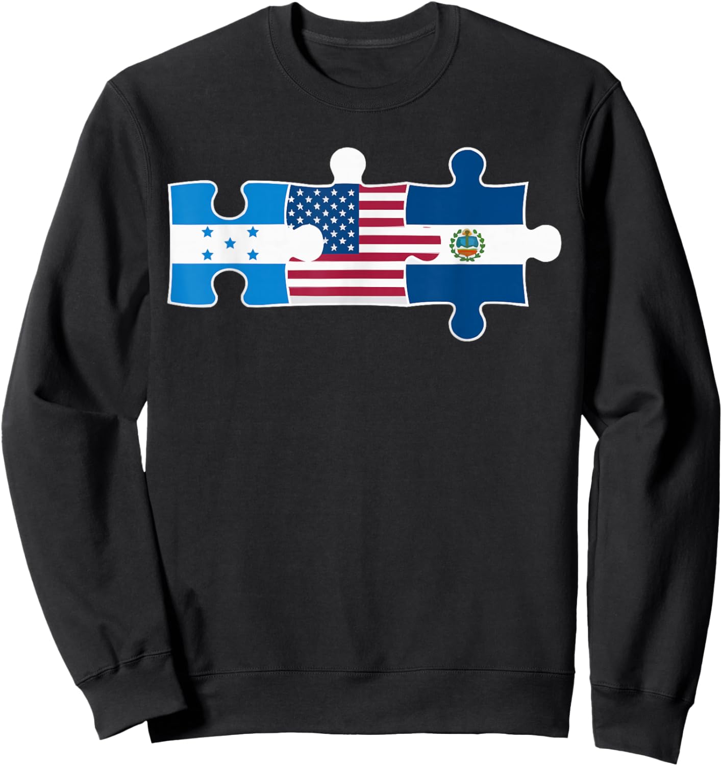 Half Honduran Half Savadorian El Salvador Flag Honduras Sweatshirt - Sweatshirt | Black