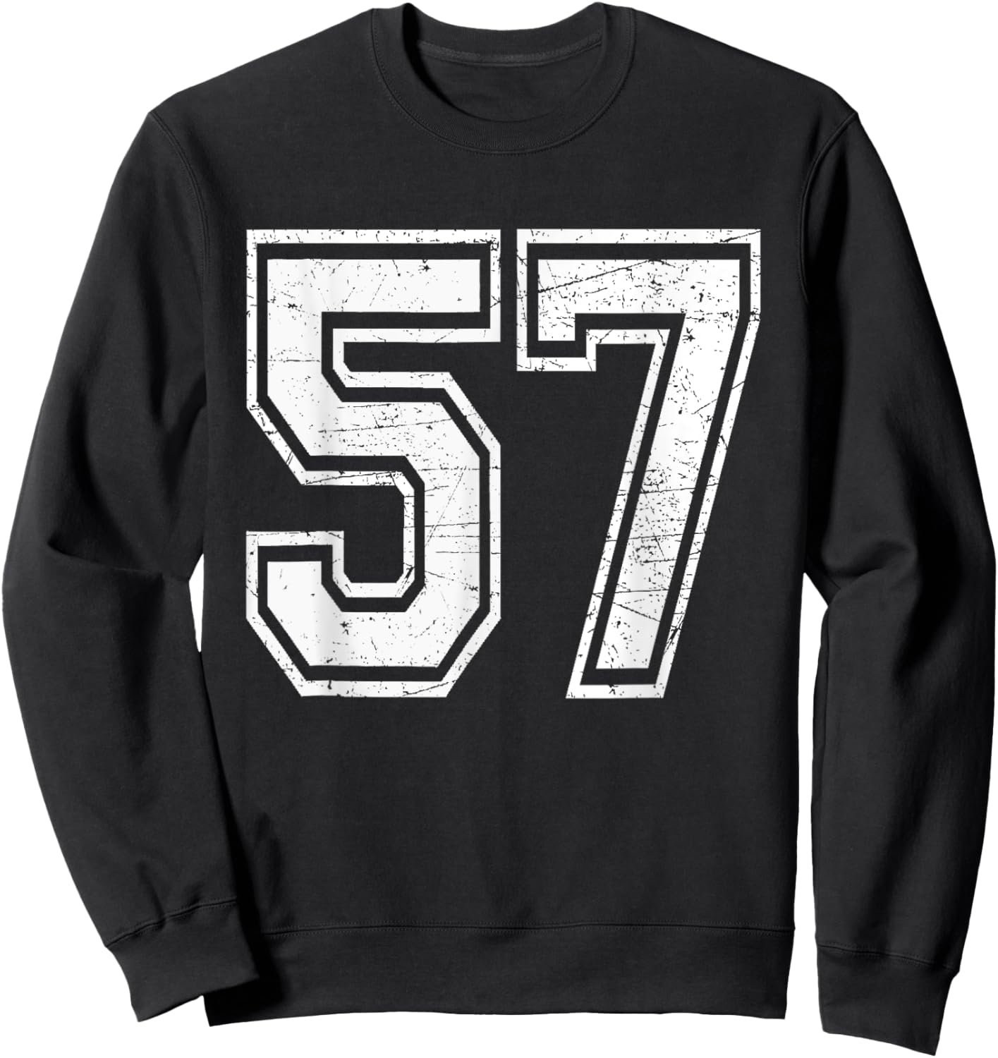 Number 57 Varsity Sports Team Jersey 57th Birthday Sweatshirt - Sweatshirt | Black