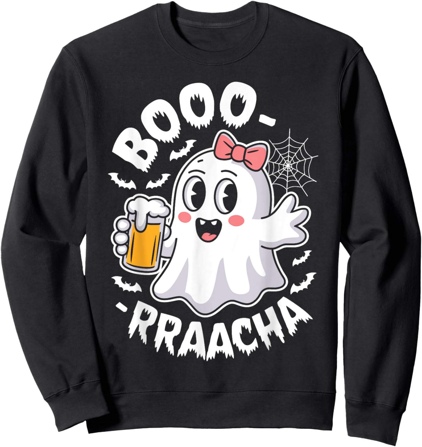 Boo-Racha Cute Ghost Beer Party Funny Halloween Costume Sweatshirt - Sweatshirt | Black