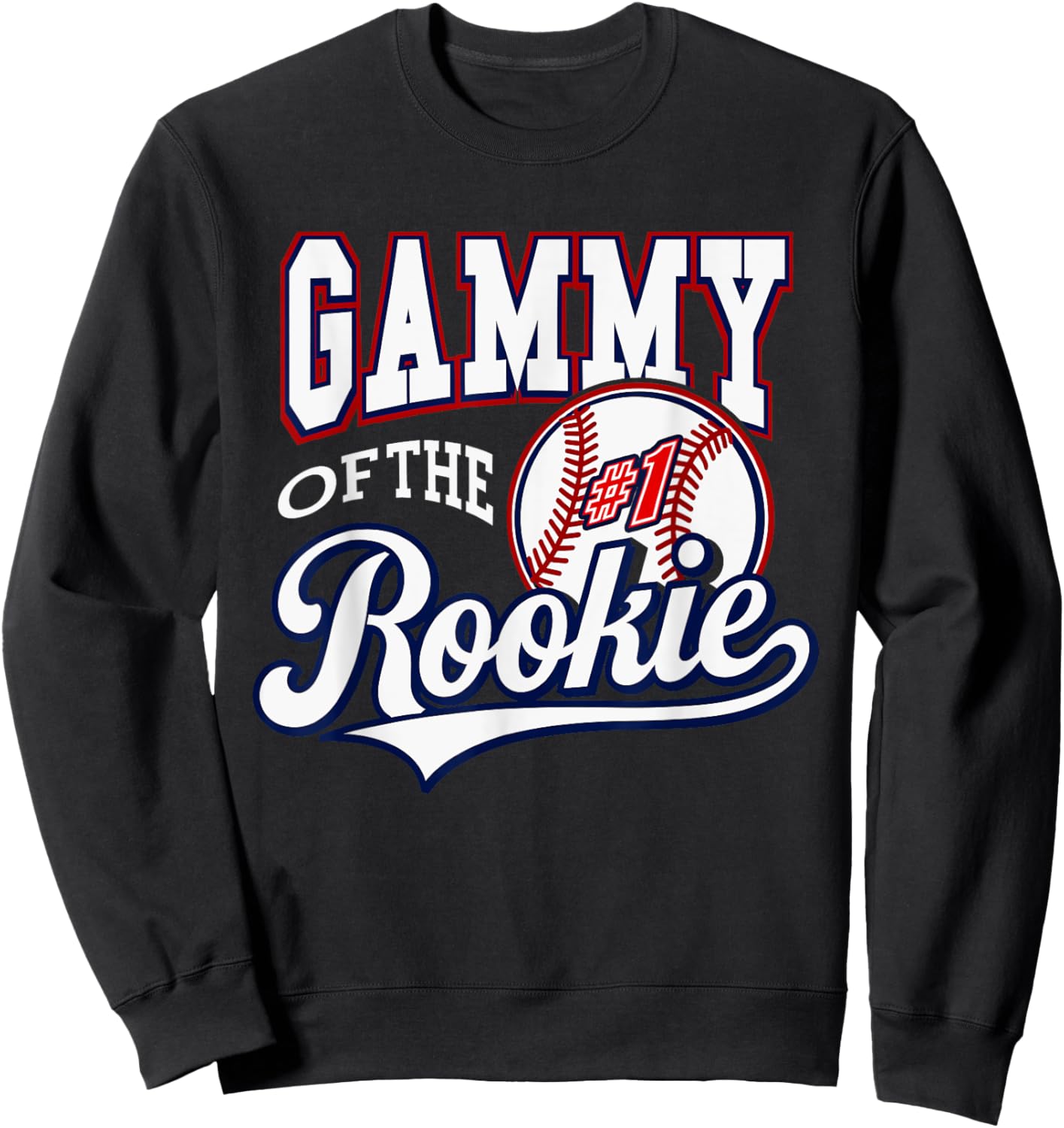 Retro Grandma Gammy Of The Number 1 Rookie Baseball Sweatshirt - Sweatshirt | Black