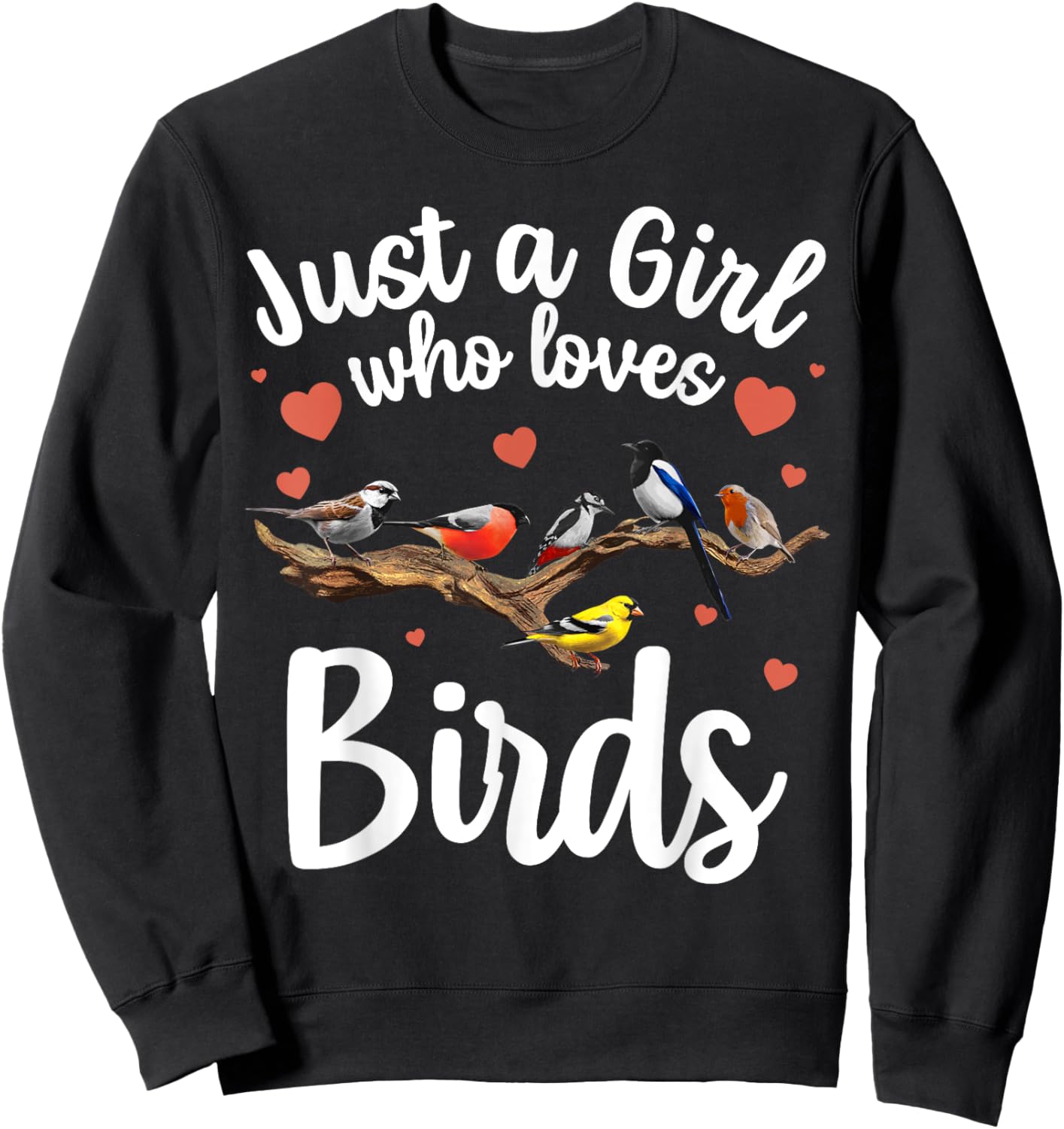 Cool Bird Watcher Art Girls Birding Nerd Birder Sweatshirt - Sweatshirt | Black