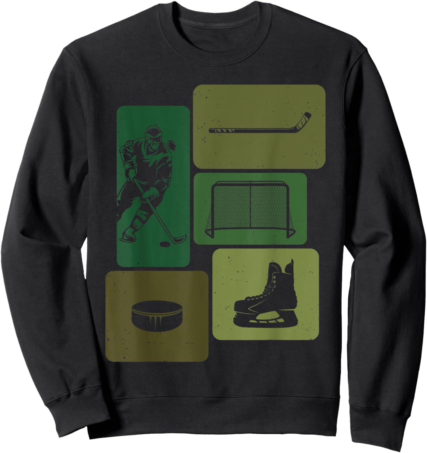Funny Ice Hockey Puck Stick Winter Game Ice Hockey Player Sweatshirt - Sweatshirt | Black