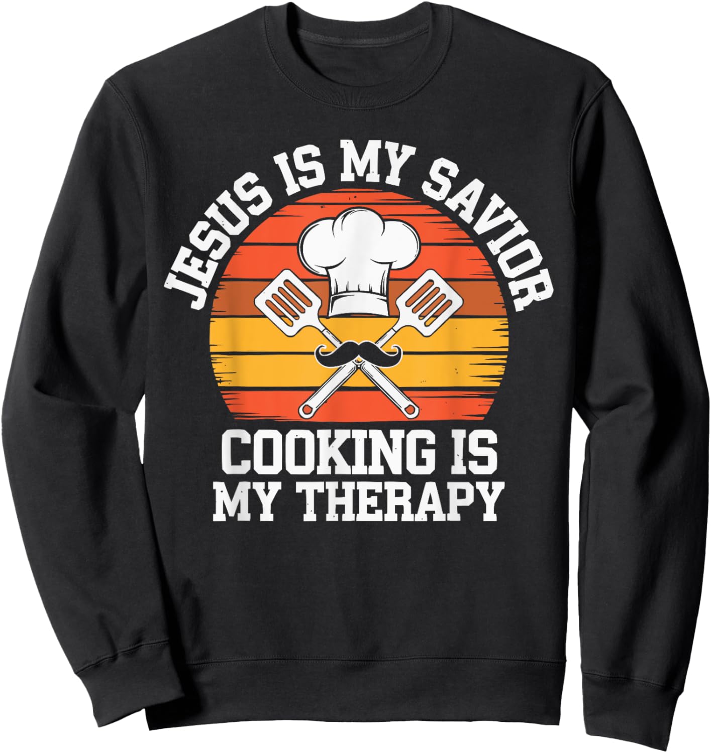 Cooking Jesus Christ Religion Christian Chef Christianity Sweatshirt - Sweatshirt | Black