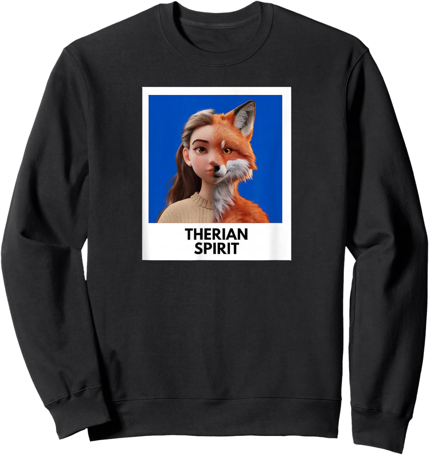 Fox Therian Spirit Photo Sweatshirt - Sweatshirt | Black